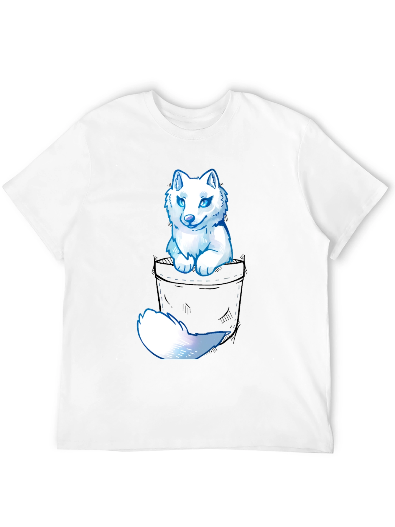 Wolf Pocket Graphic Tee - Mens Casual T-Shirt