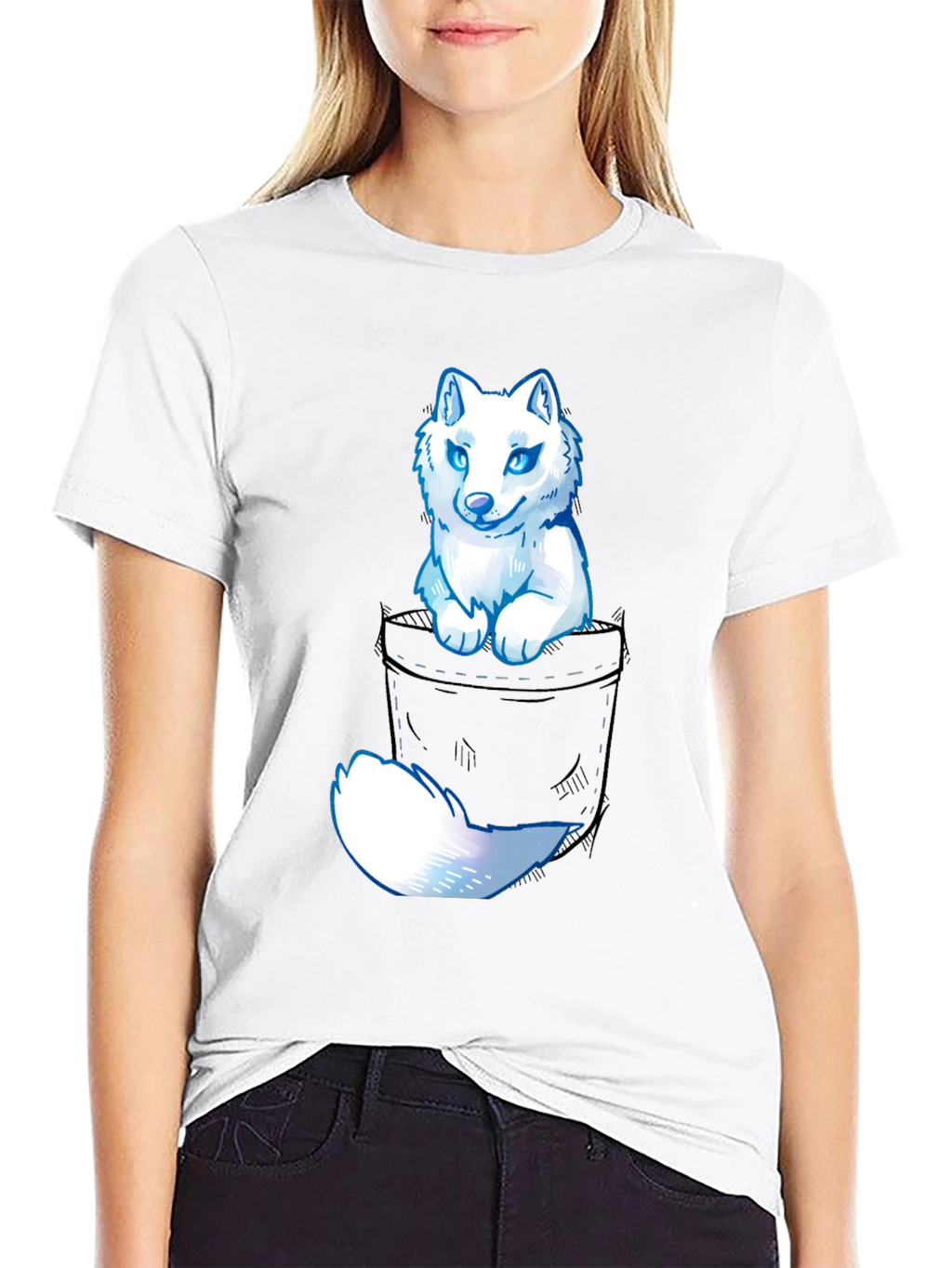 Wolf Pocket Graphic Tee - Mens Casual T-Shirt