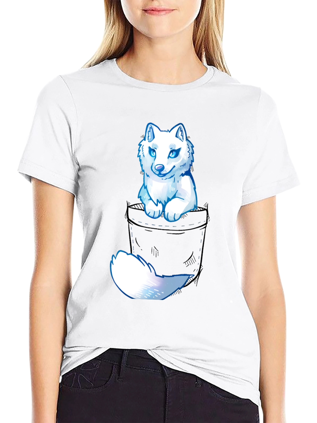 Wolf Pocket Graphic Tee - Mens Casual T-Shirt
