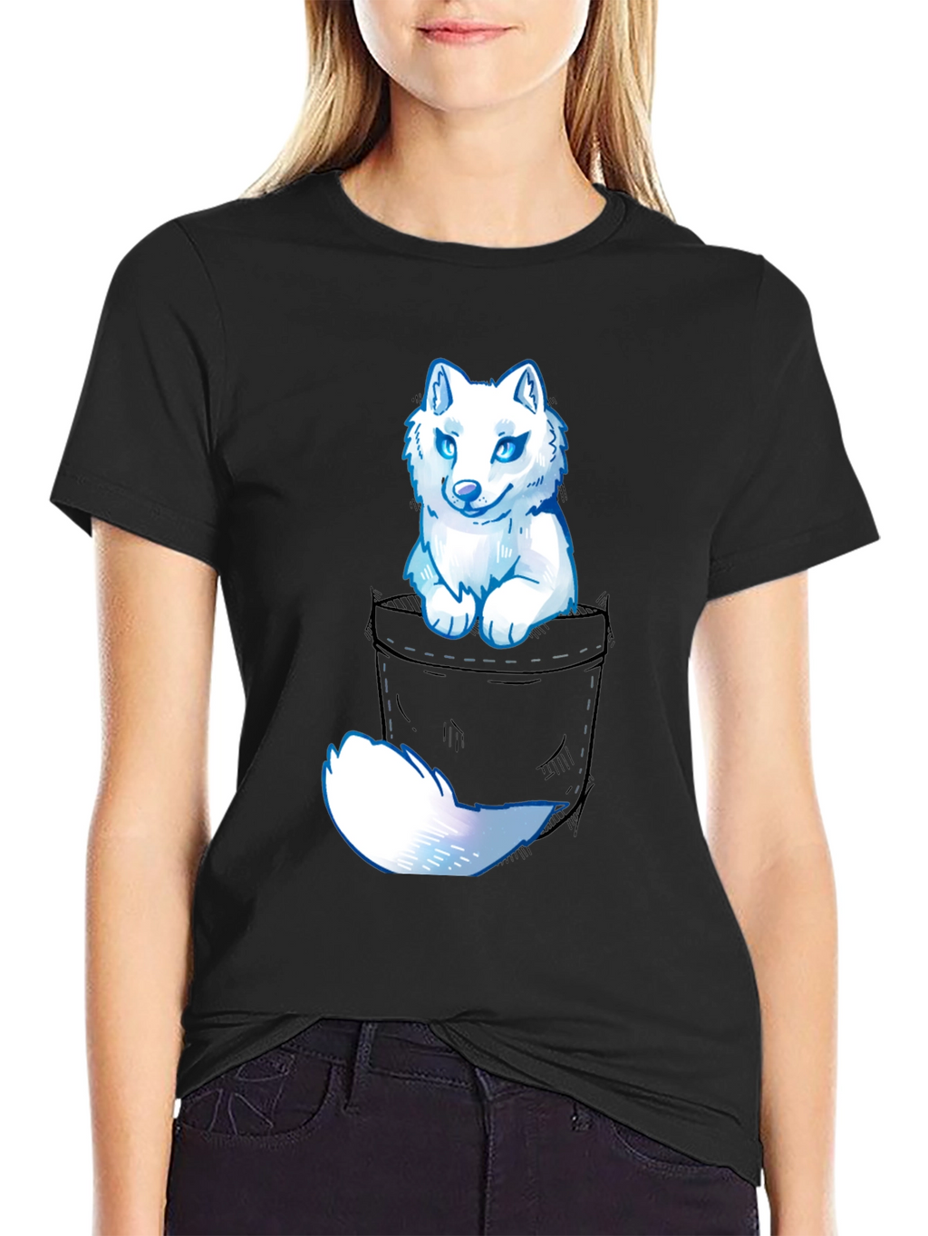Wolf Pocket Graphic Tee - Mens Casual T-Shirt