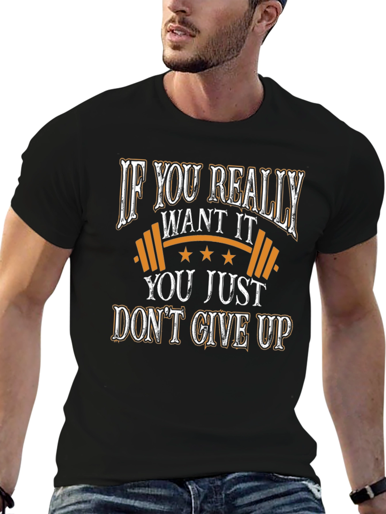 Motivational Workout T-Shirt - Dont Give Up!