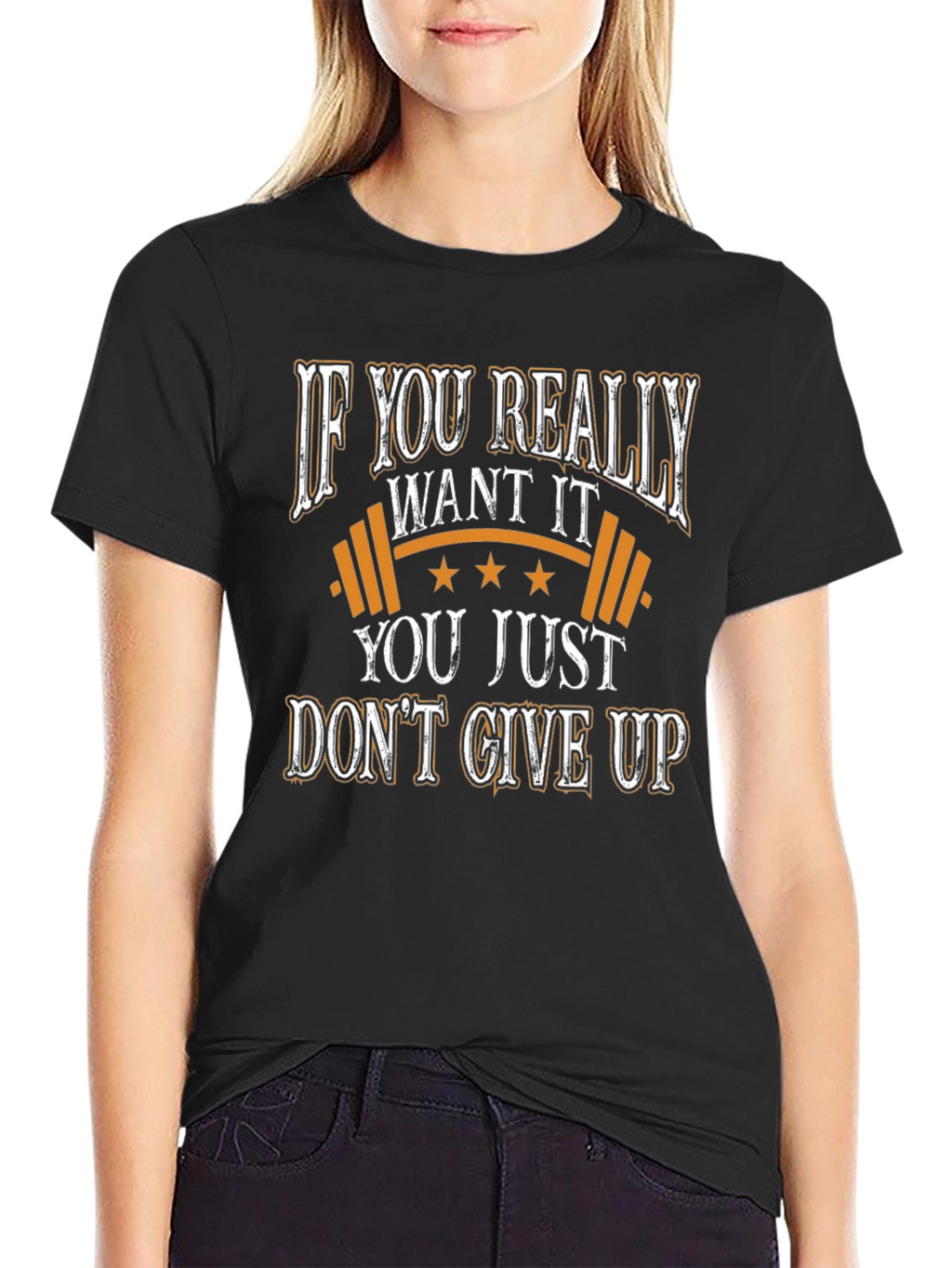 Motivational Workout T-Shirt - Dont Give Up!