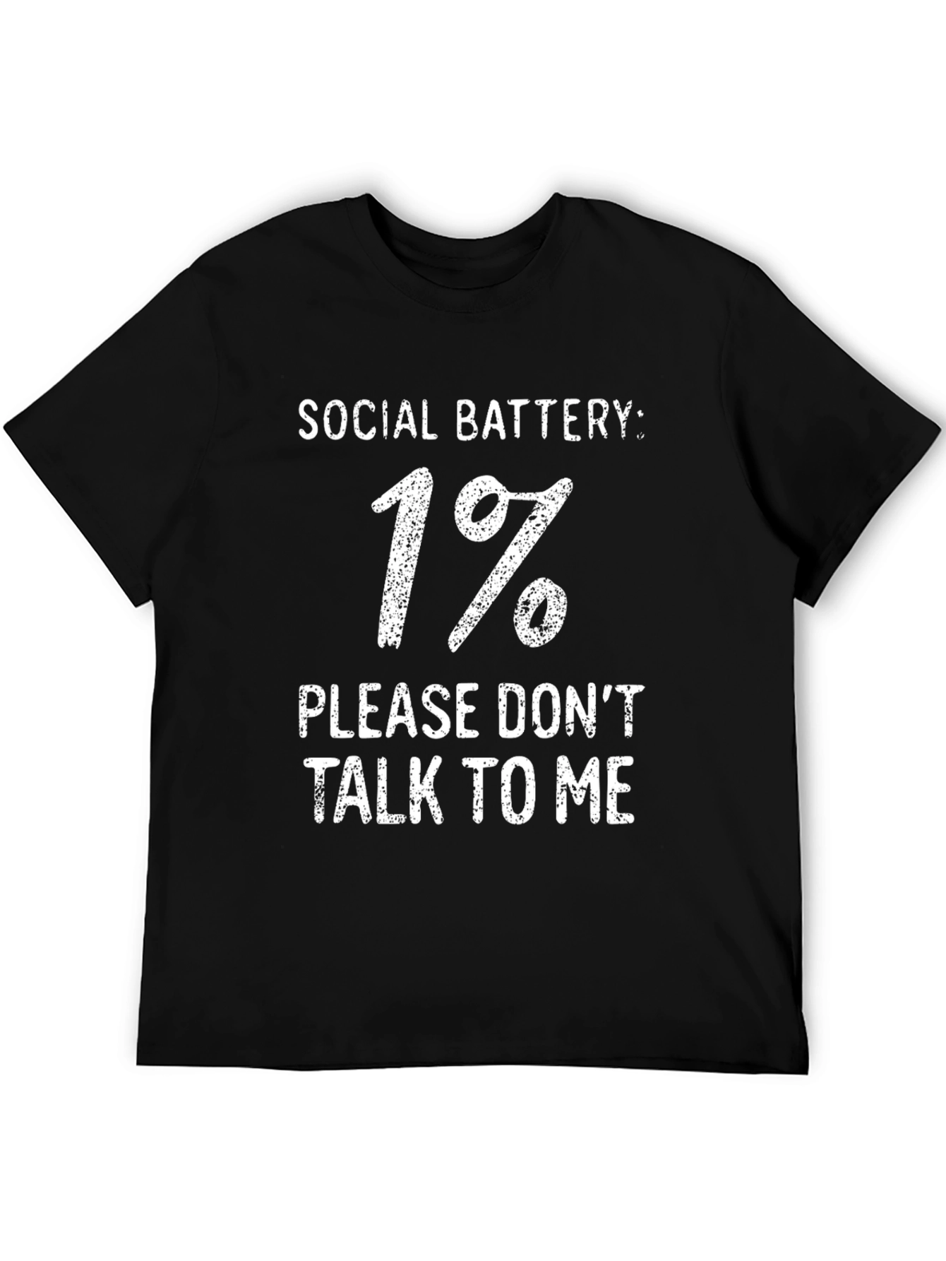 Social Battery 1% T-Shirt - Introvert Humor Tee