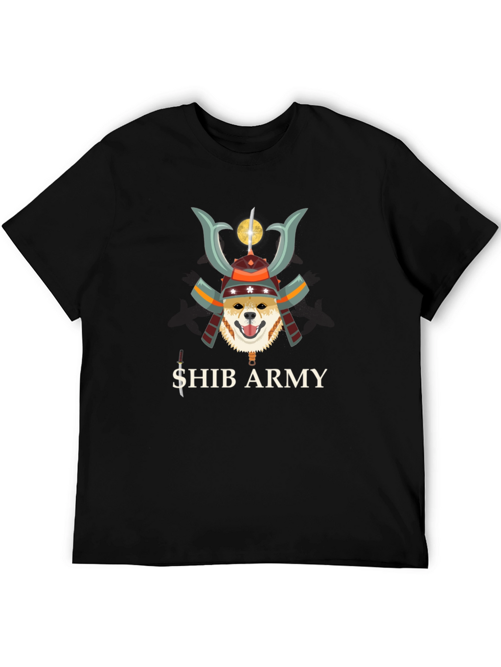 Shib Army Samurai Doge Black T-Shirt