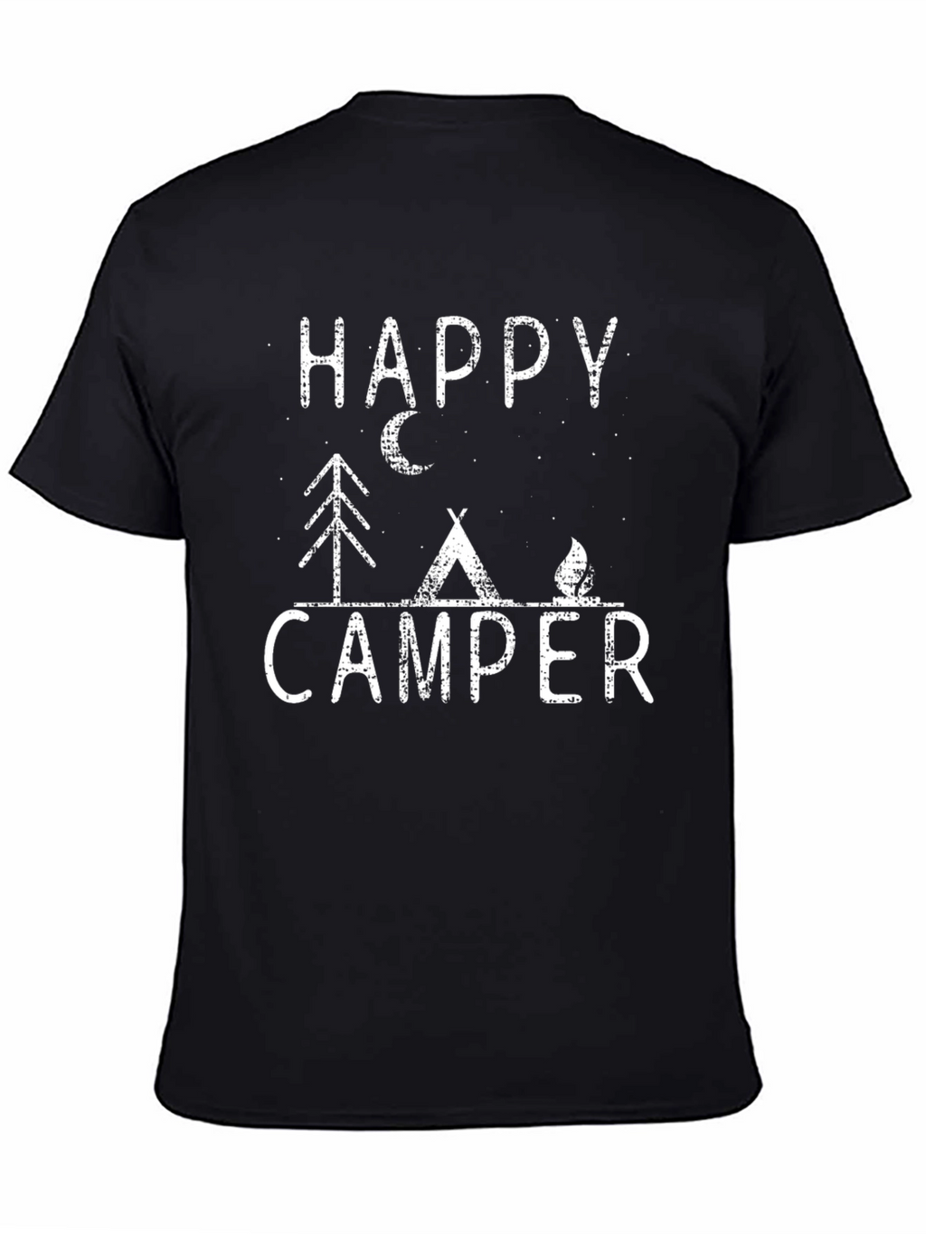 Happy Camper Graphic Tee - Black Unisex Shirt