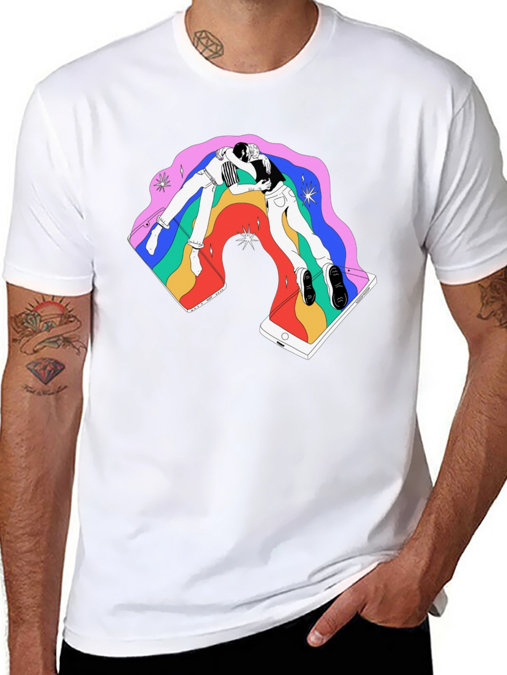 Rainbow Smartphone Graphic Tee