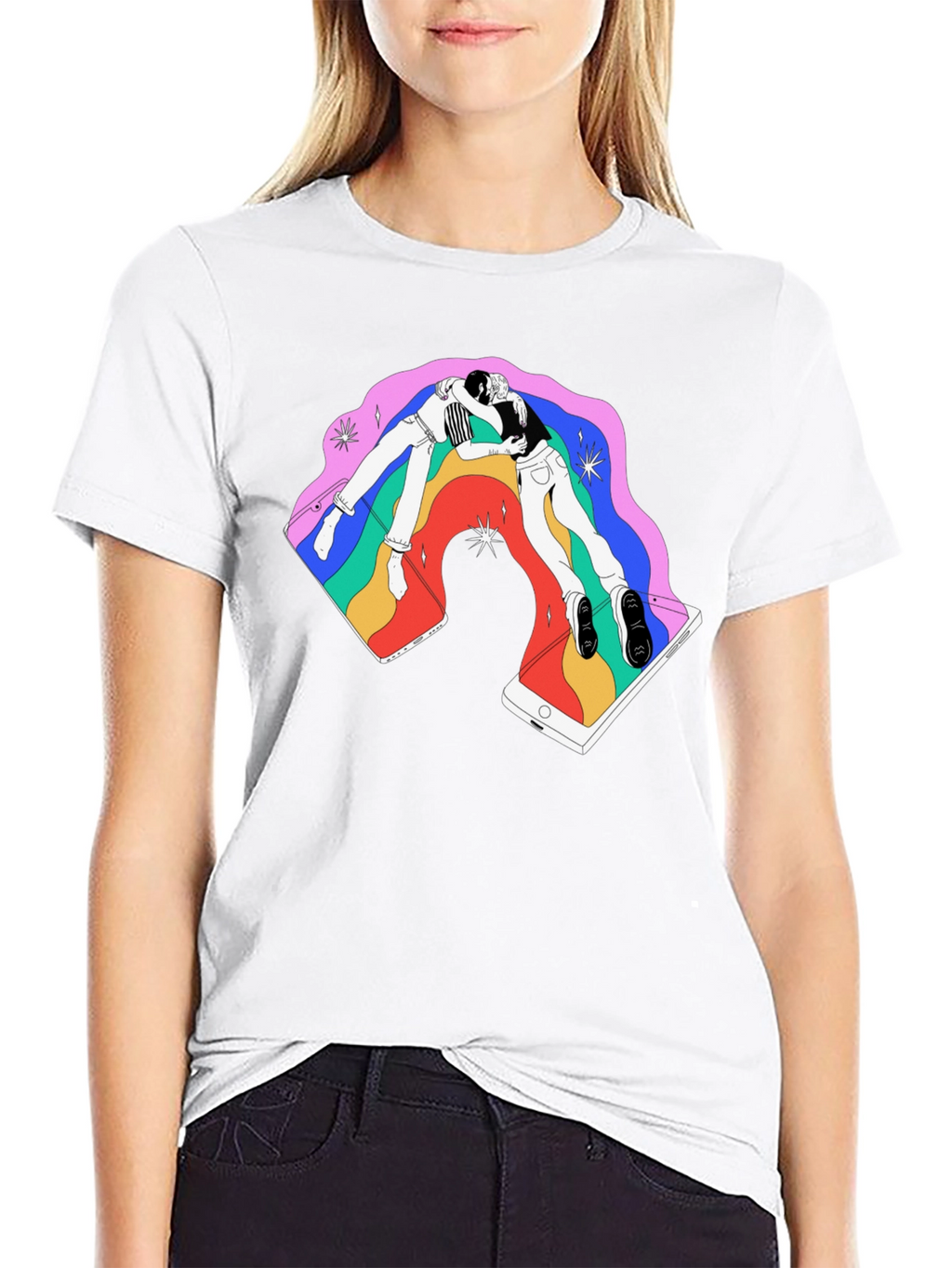Rainbow Smartphone Graphic Tee