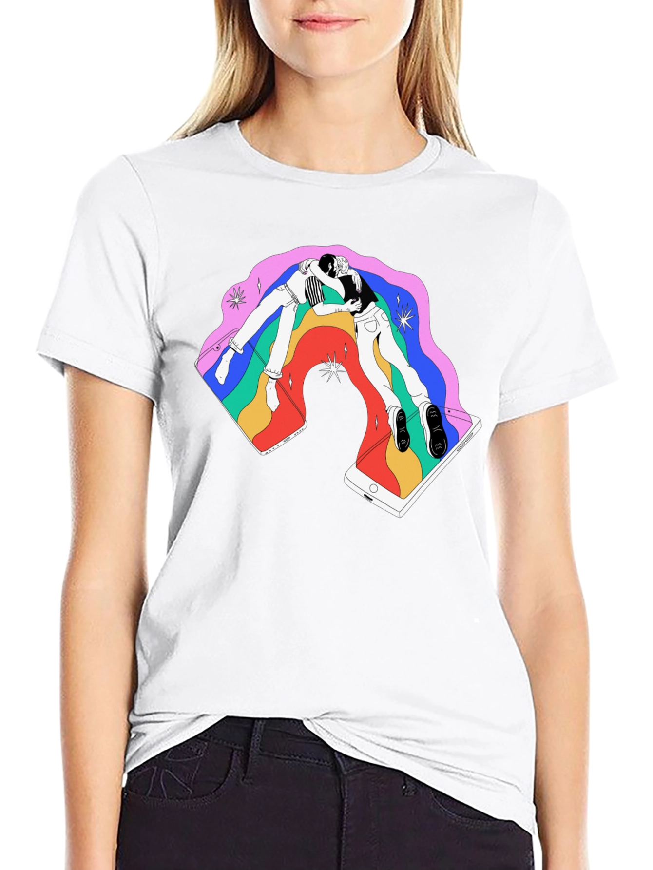 Rainbow Smartphone Graphic Tee