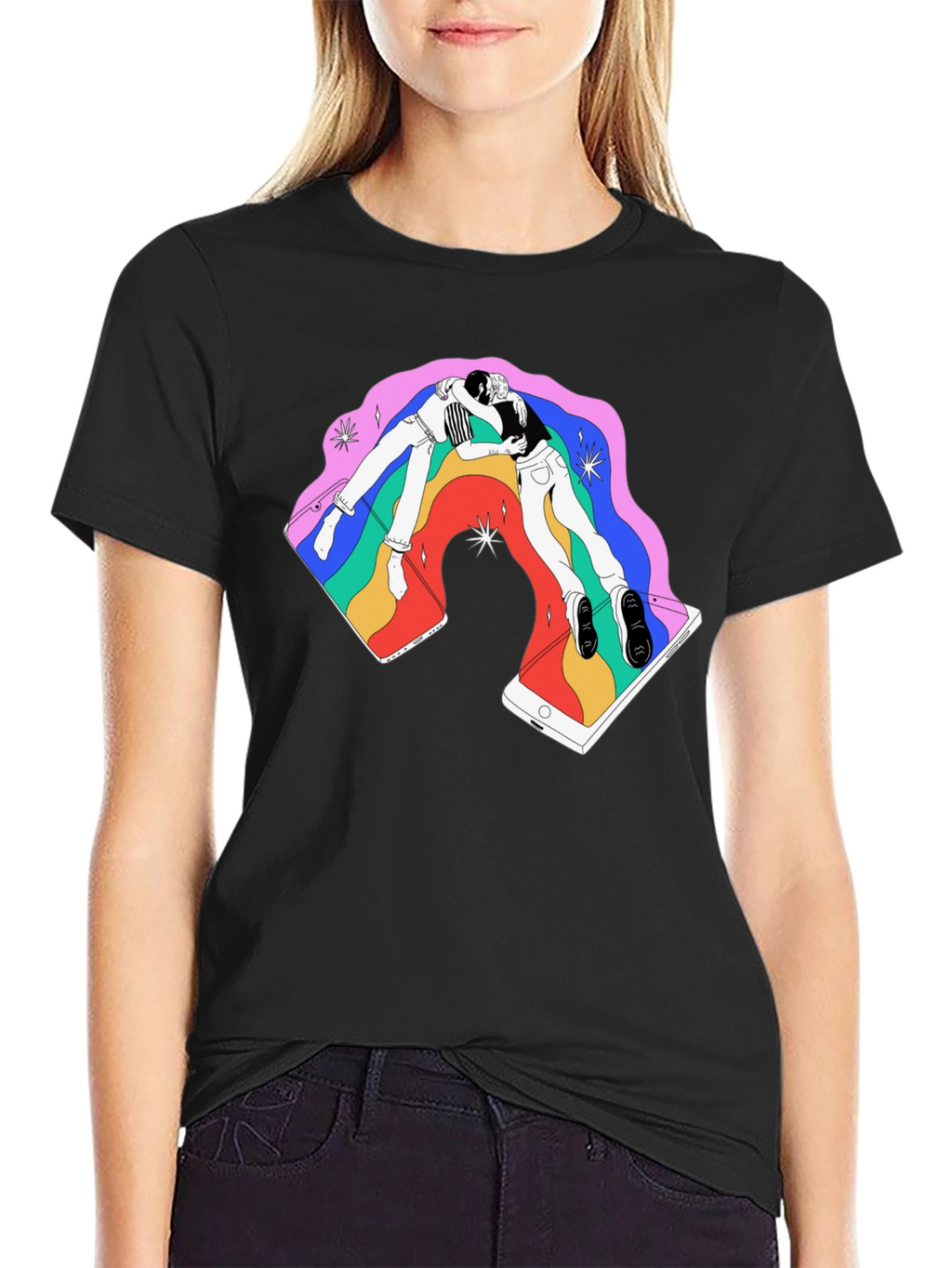 Rainbow Smartphone Graphic Tee