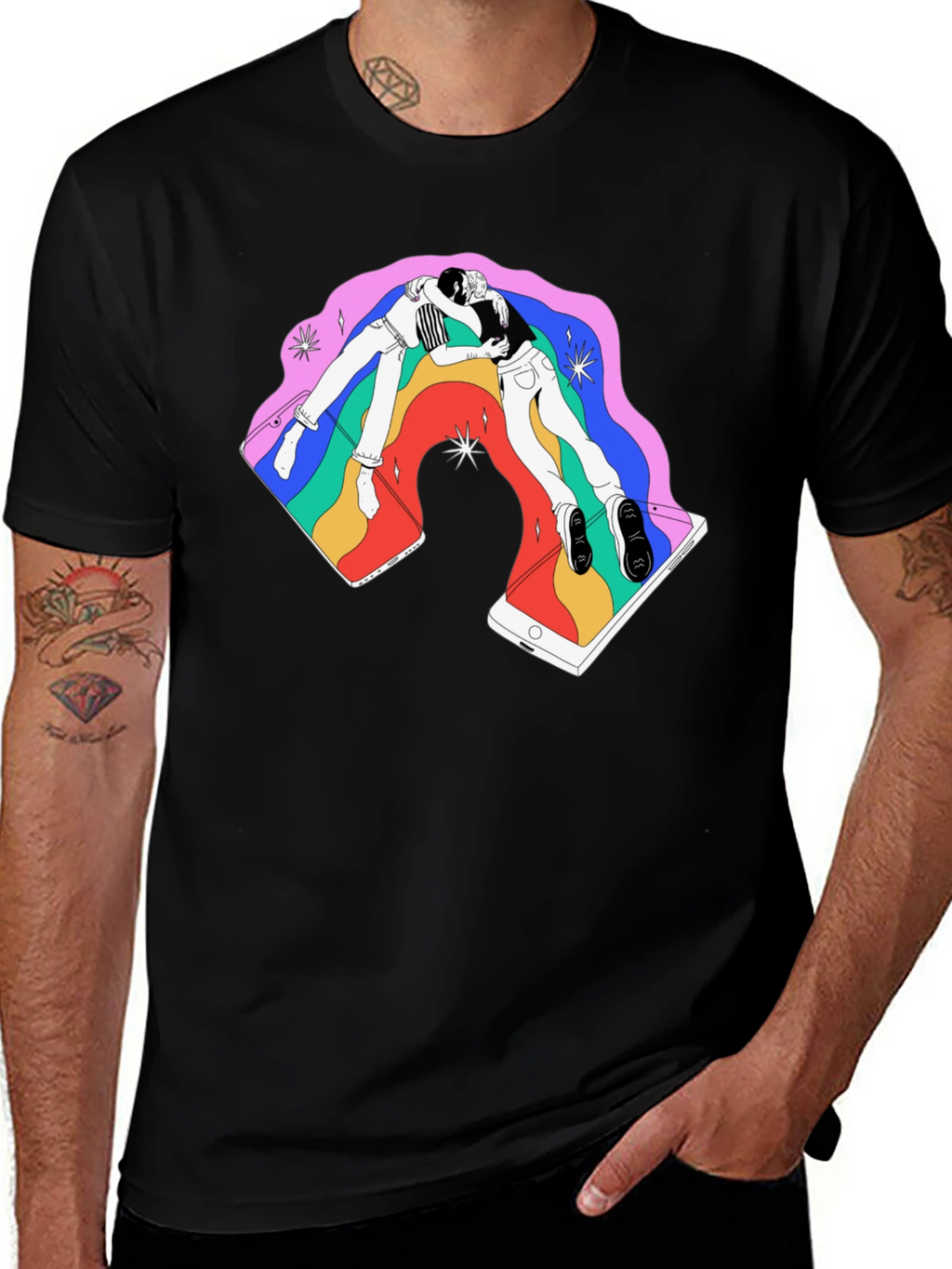 Rainbow Smartphone Graphic Tee