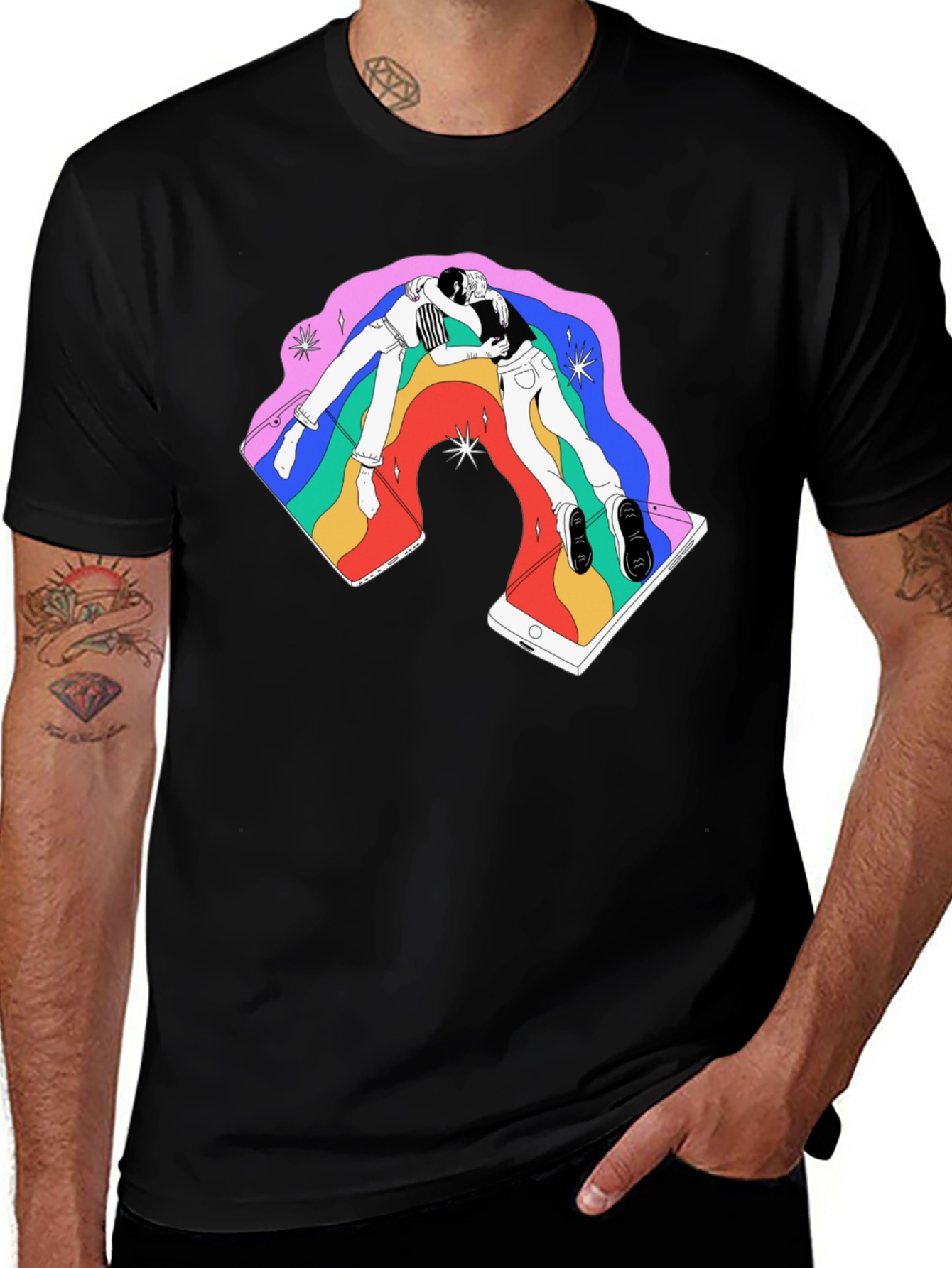 Rainbow Smartphone Graphic Tee