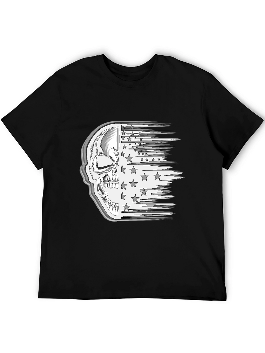 Skull American Flag Mens Graphic Tee