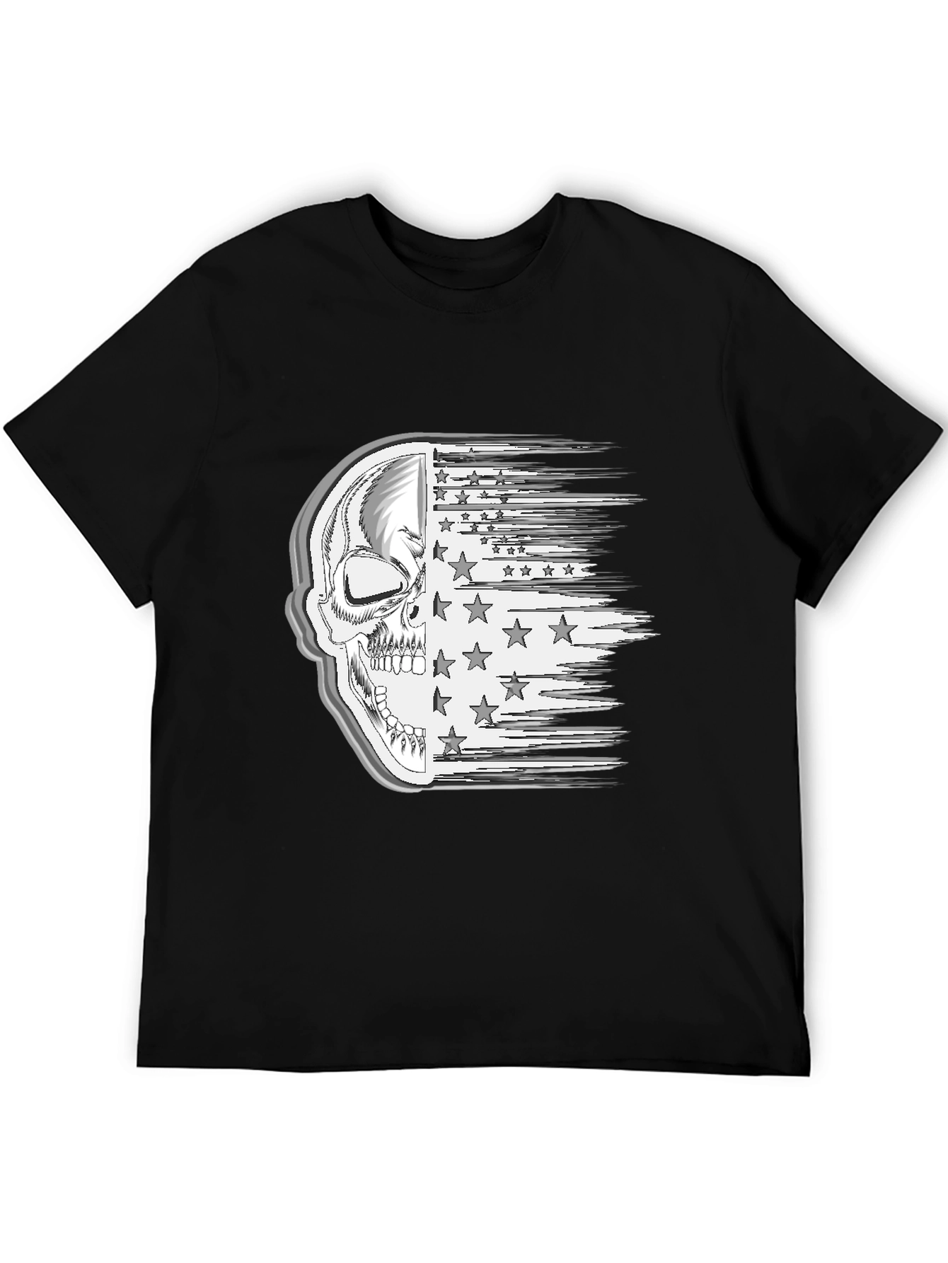 Skull American Flag Mens Graphic Tee