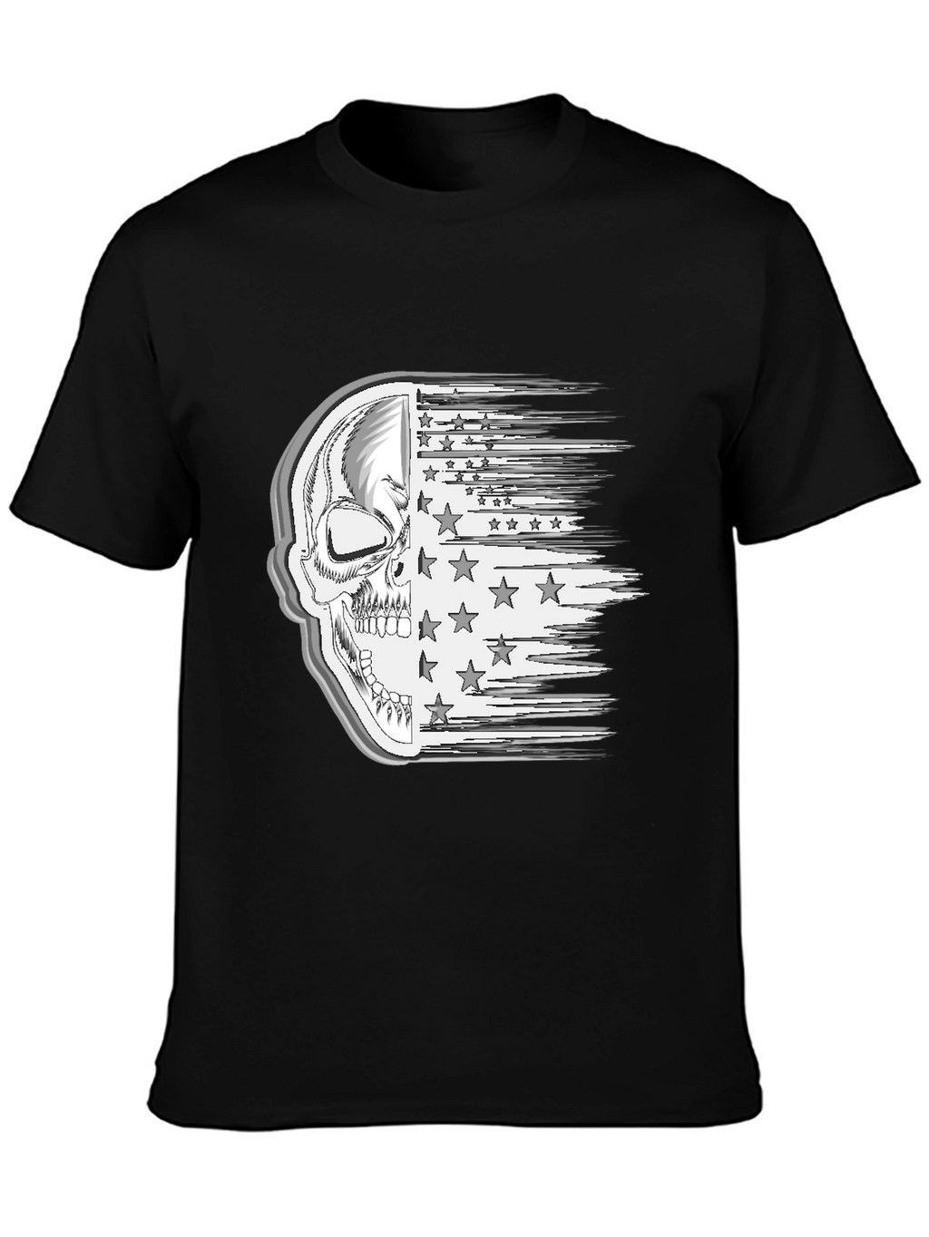 Skull American Flag Mens Graphic Tee