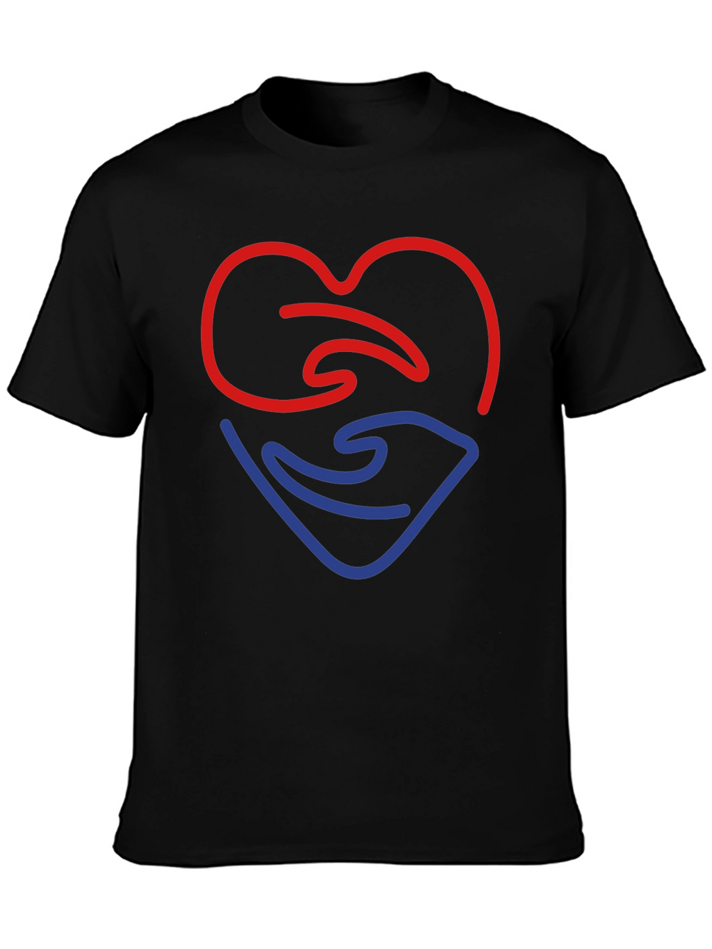 Heart & Hand Graphic T-Shirt - Mens Black Tee