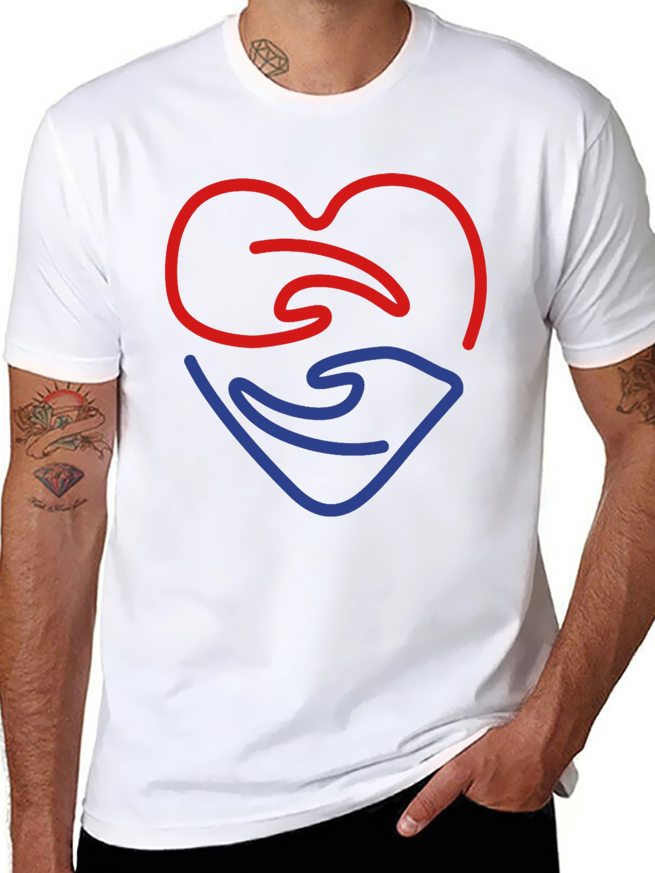 Heart & Hand Graphic T-Shirt - Mens Black Tee
