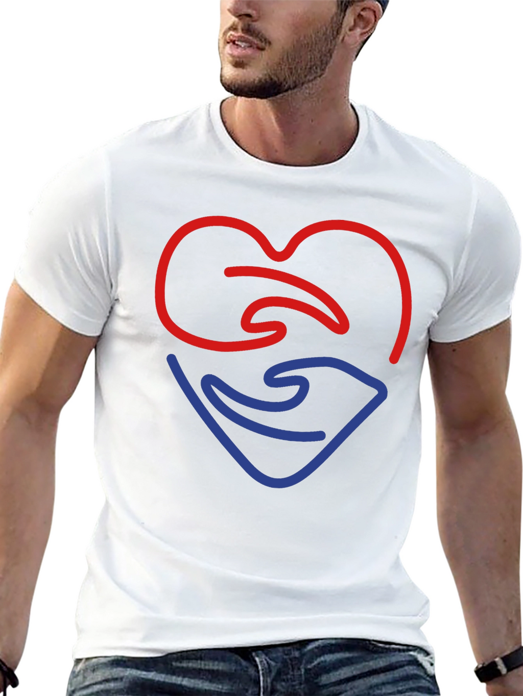 Heart & Hand Graphic T-Shirt - Mens Black Tee