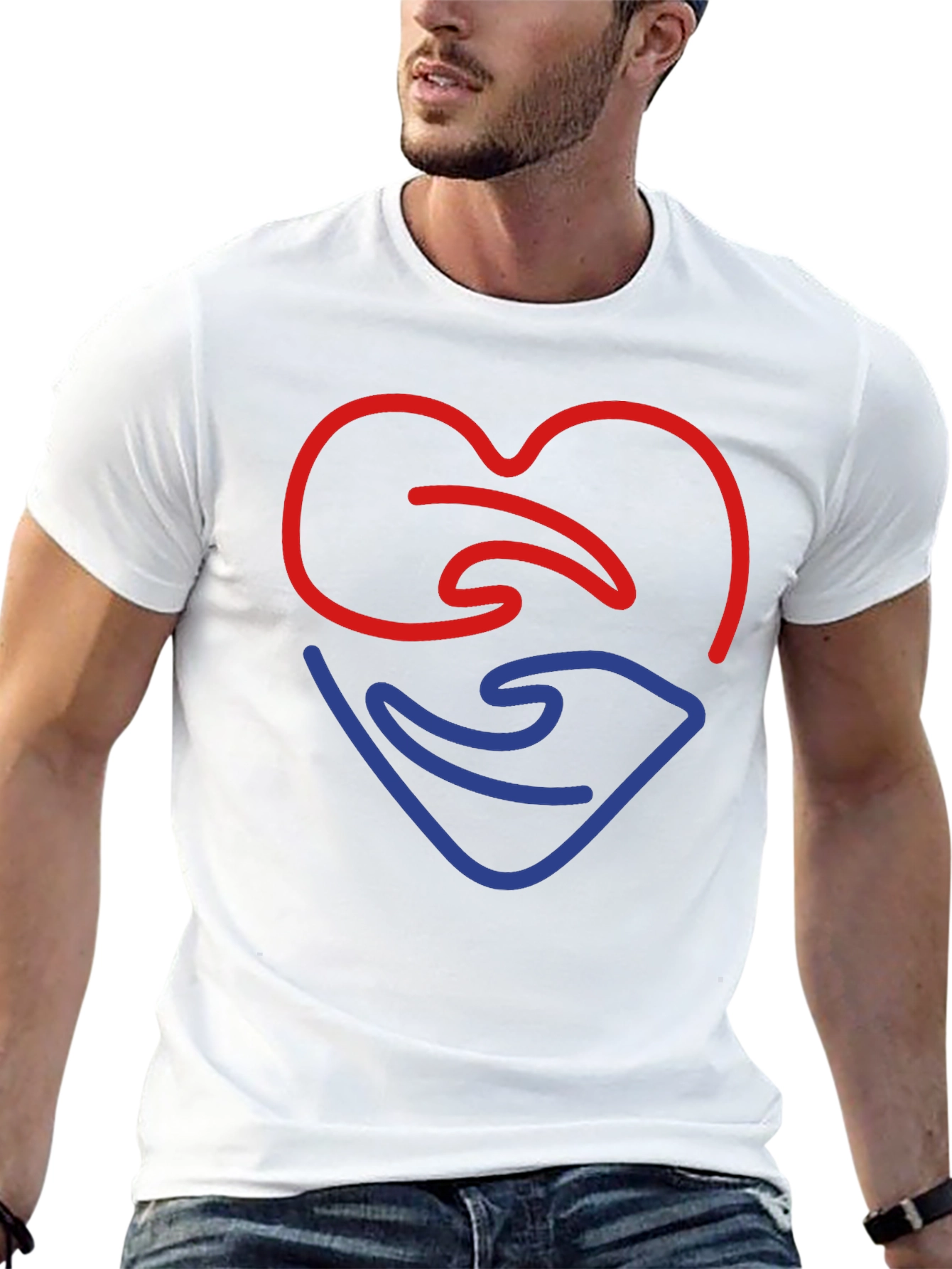 Heart & Hand Graphic T-Shirt - Mens Black Tee