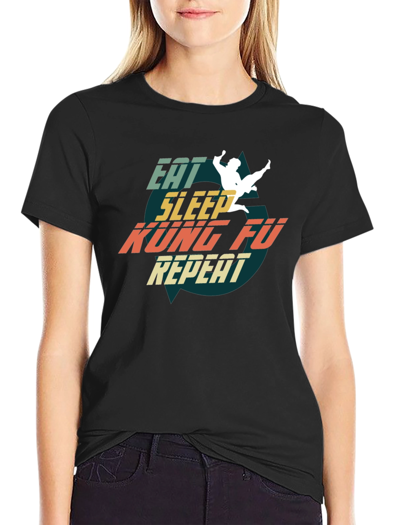 Eat Sleep Kung Fu Repeat T-Shirt Martial Arts Tee