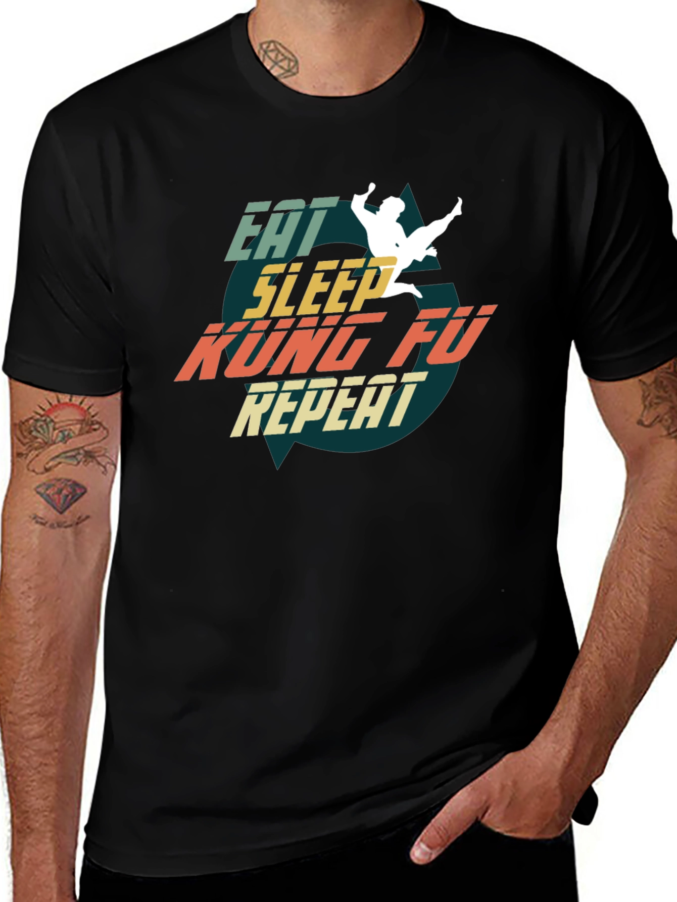 Eat Sleep Kung Fu Repeat T-Shirt Martial Arts Tee
