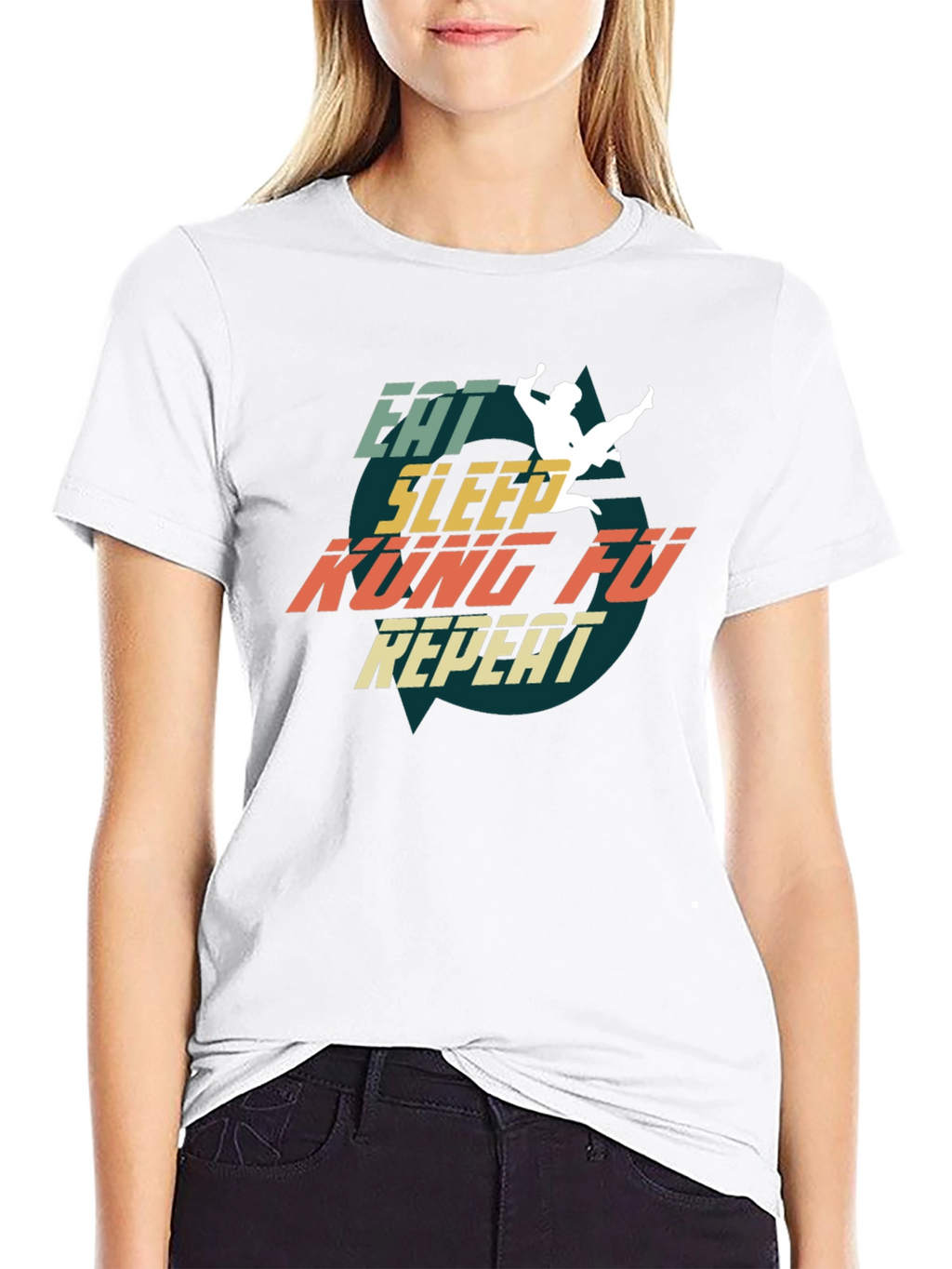 Eat Sleep Kung Fu Repeat T-Shirt Martial Arts Tee