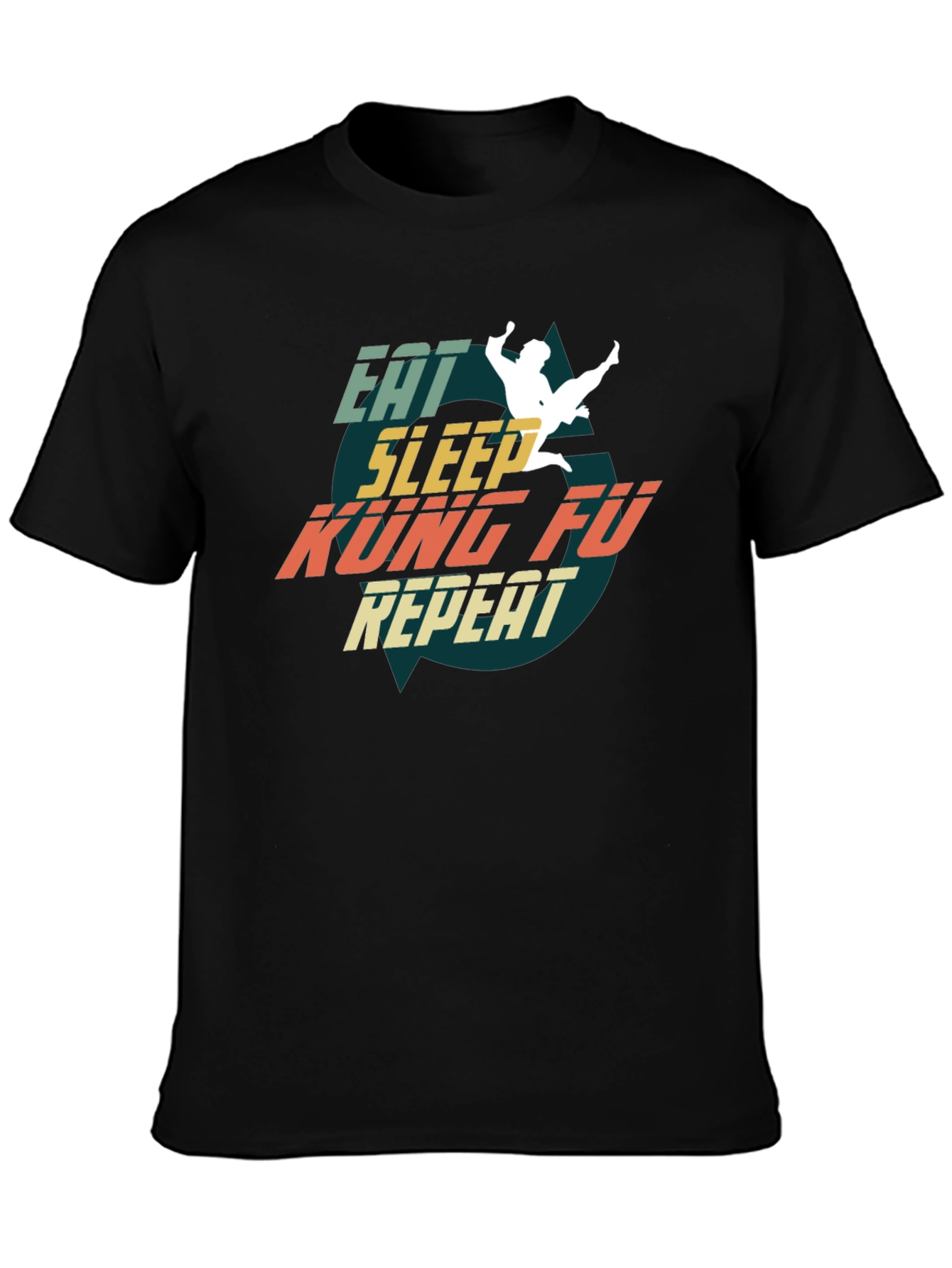 Eat Sleep Kung Fu Repeat T-Shirt Martial Arts Tee