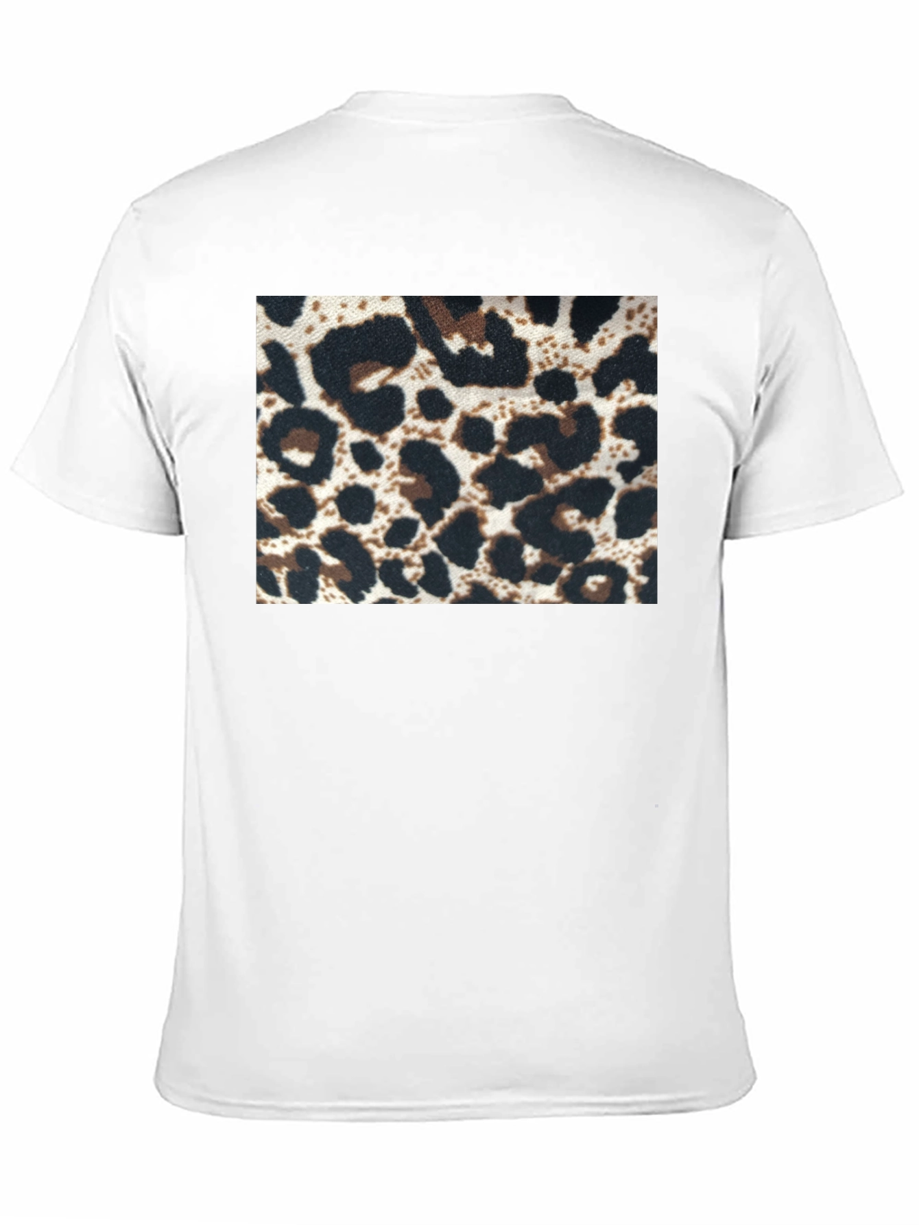 Leopard Print Tee - Black Short Sleeve Crew Neck