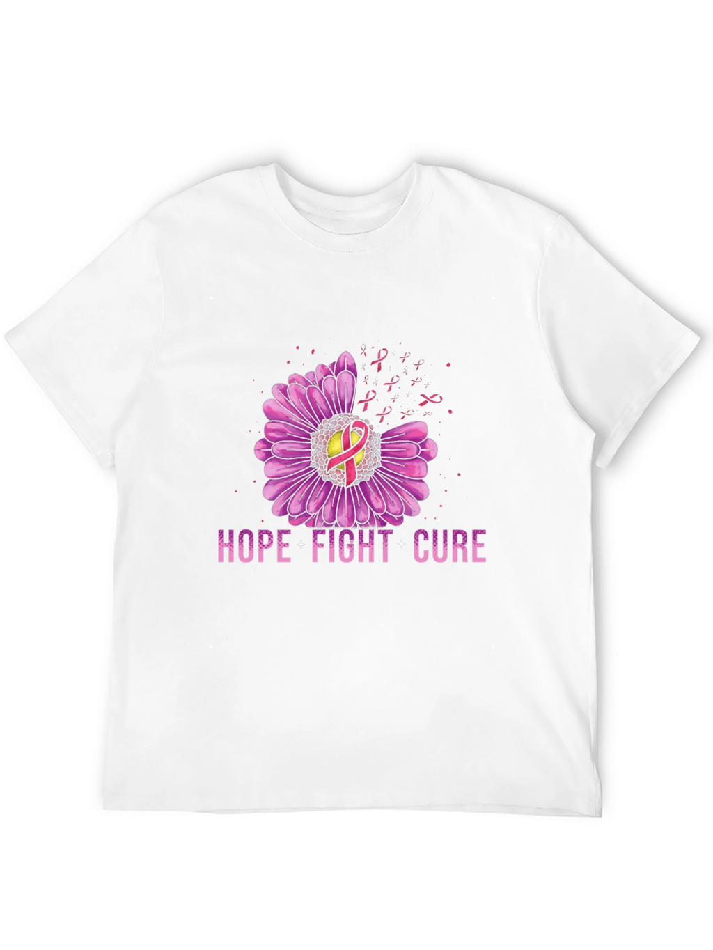 Hope Fight Cure Breast Cancer Awareness Graphic T-Shirt