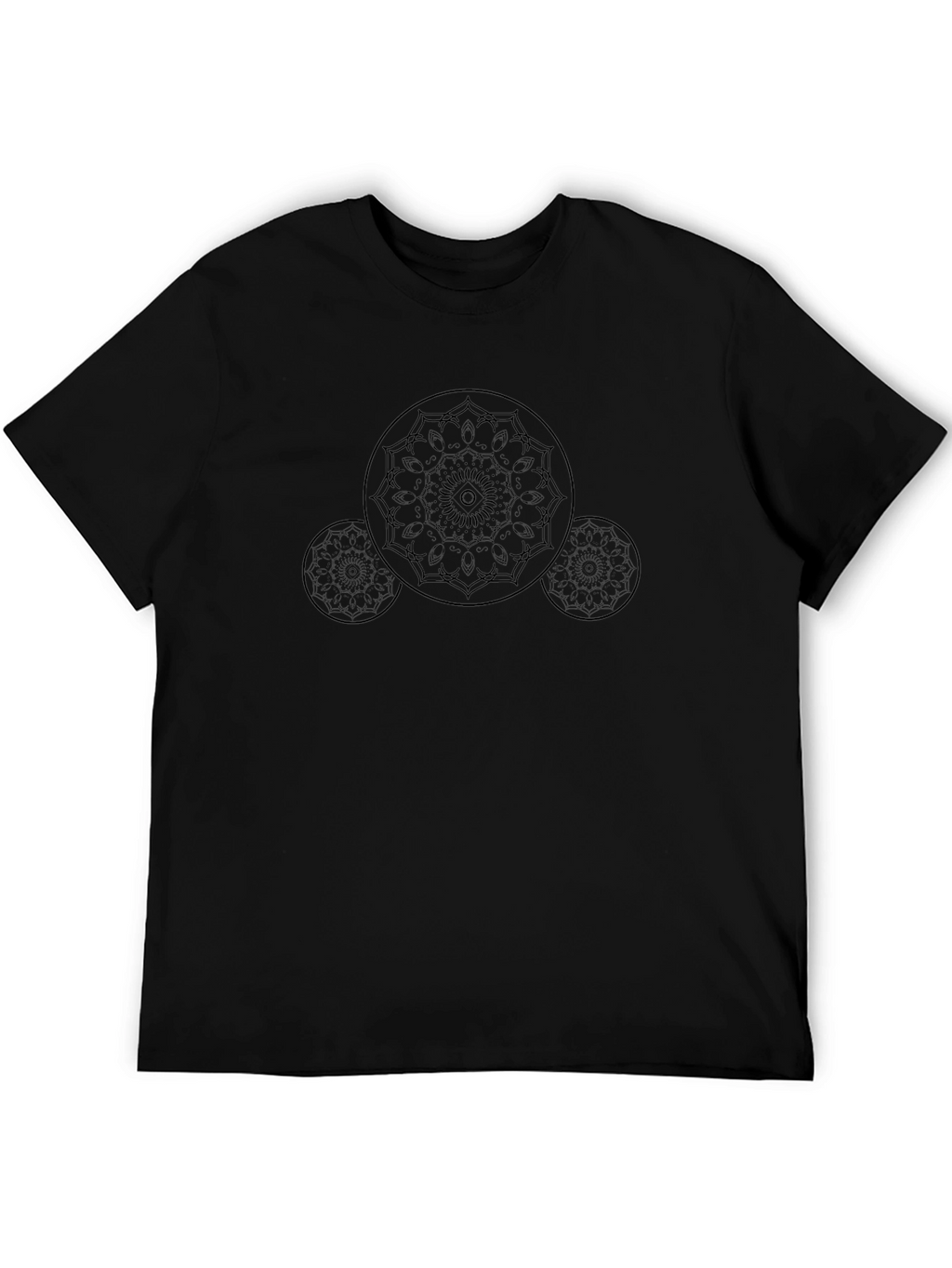 Black Mandala T-Shirt - Geometric Design