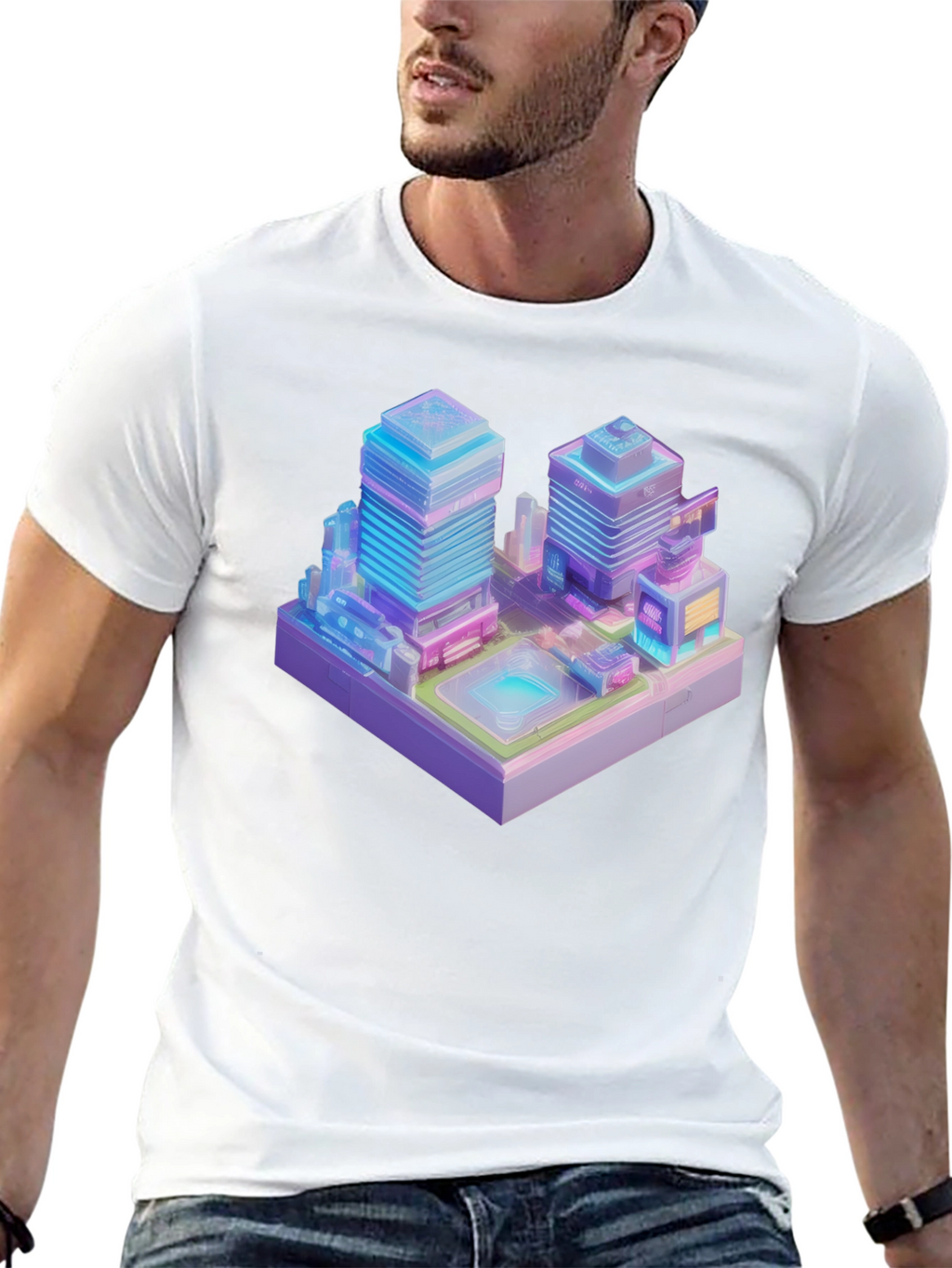 Cyberpunk Cityscape Graphic Tee