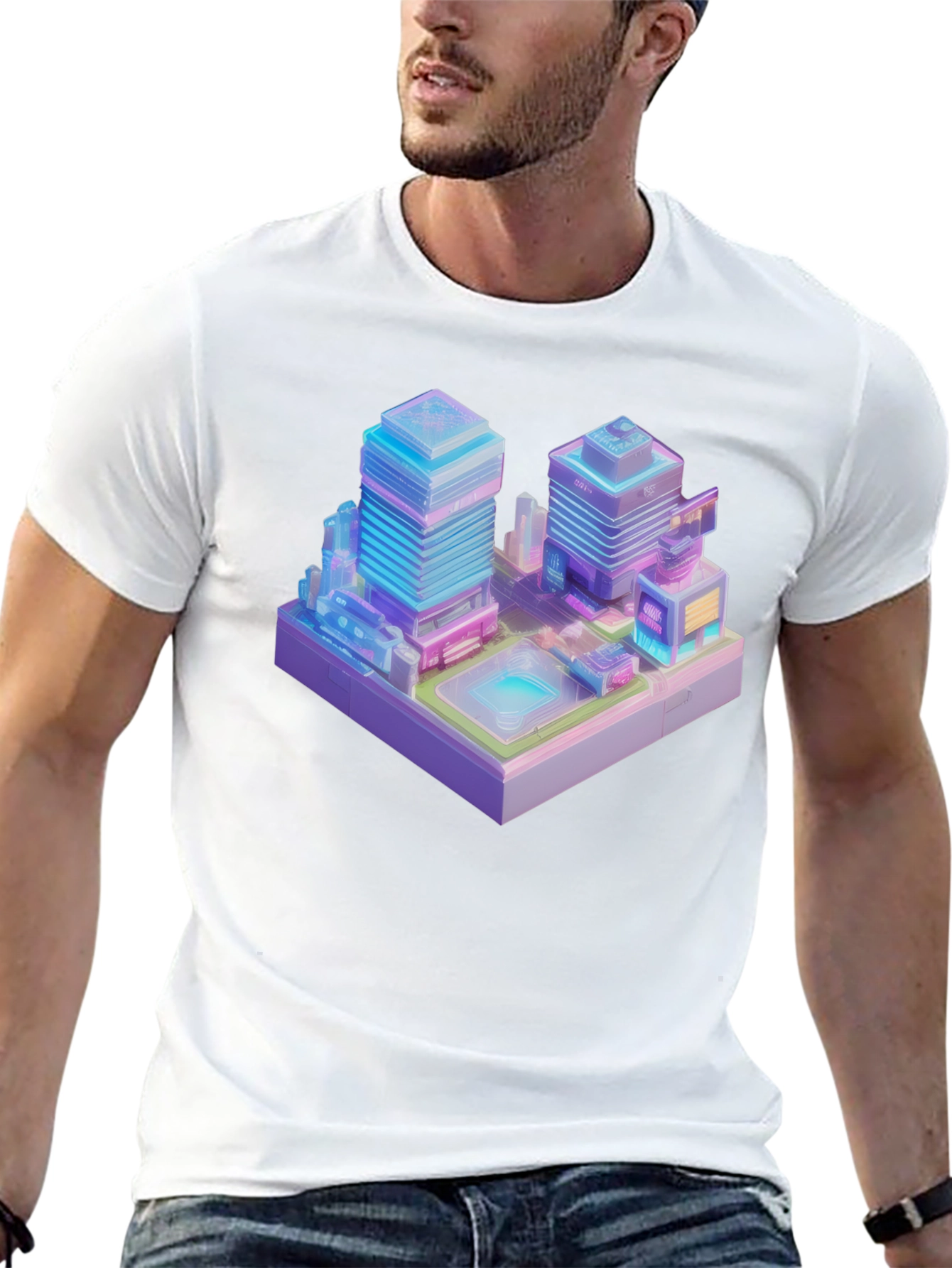 Cyberpunk Cityscape Graphic Tee