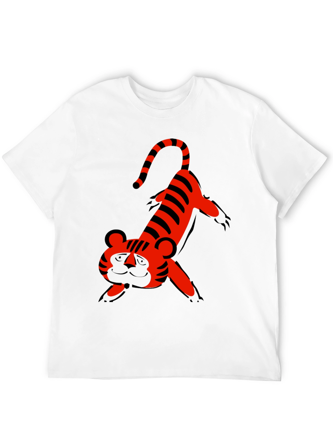 Cartoon Tiger Graphic Tee - Fun Black T-Shirt