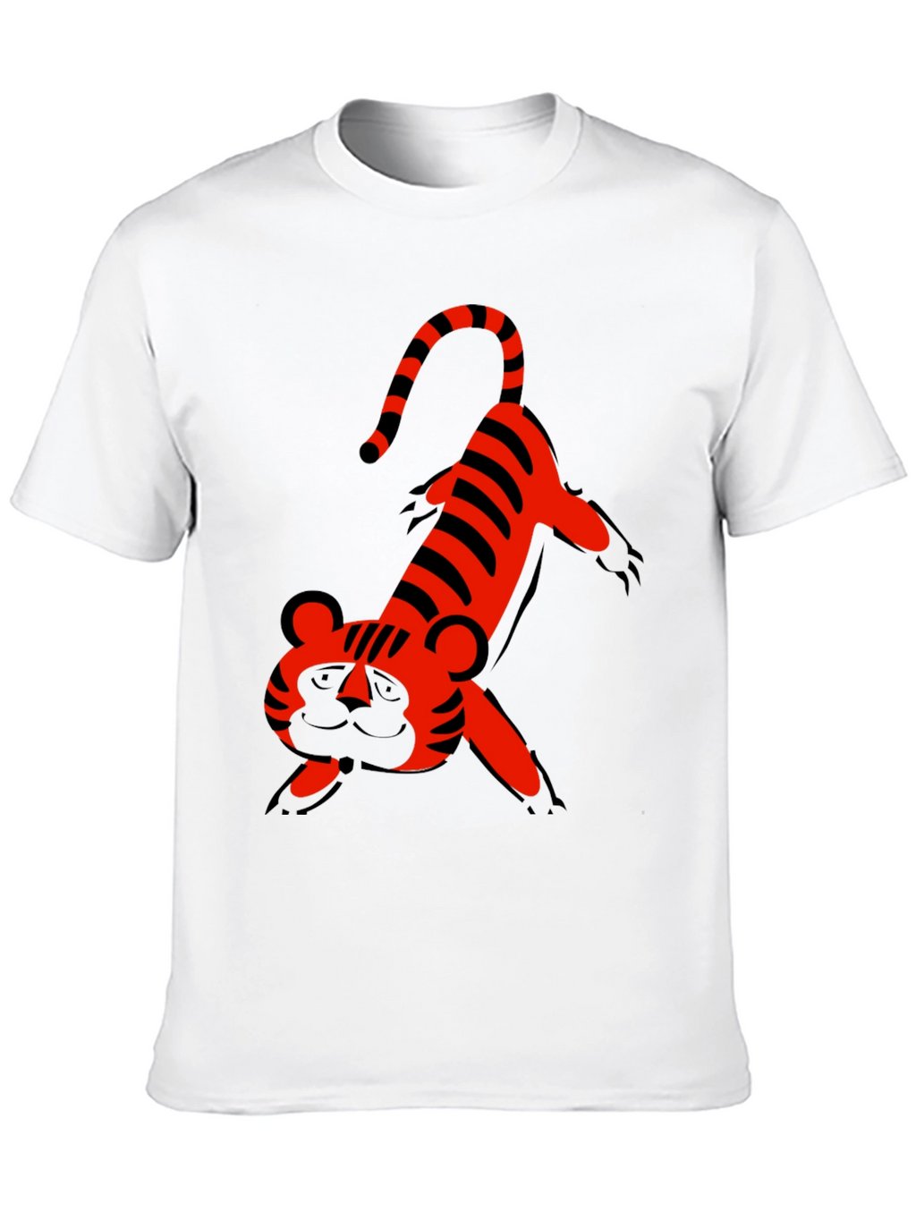 Cartoon Tiger Graphic Tee - Fun Black T-Shirt