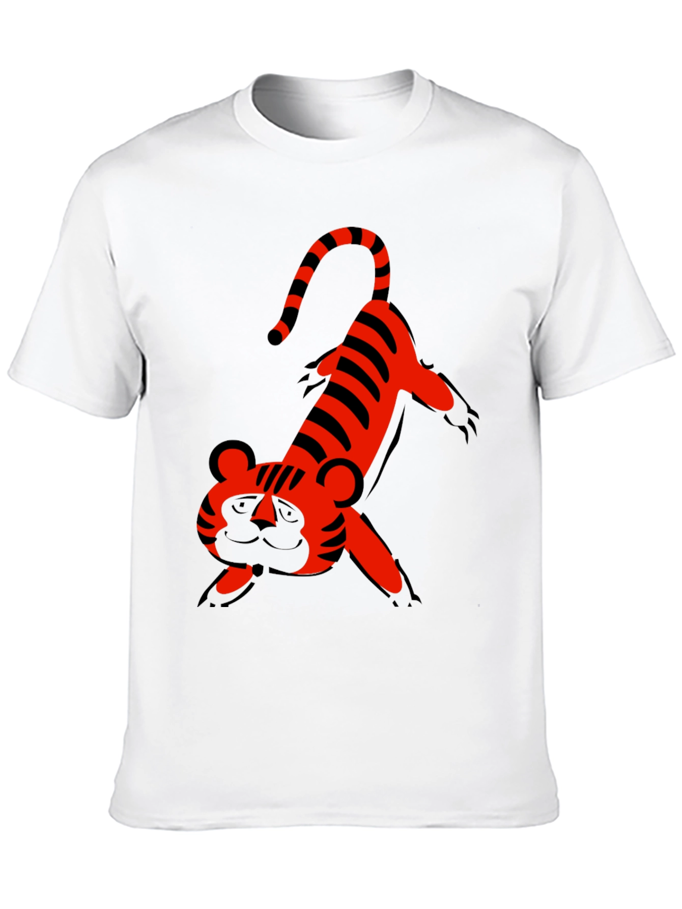 Cartoon Tiger Graphic Tee - Fun Black T-Shirt