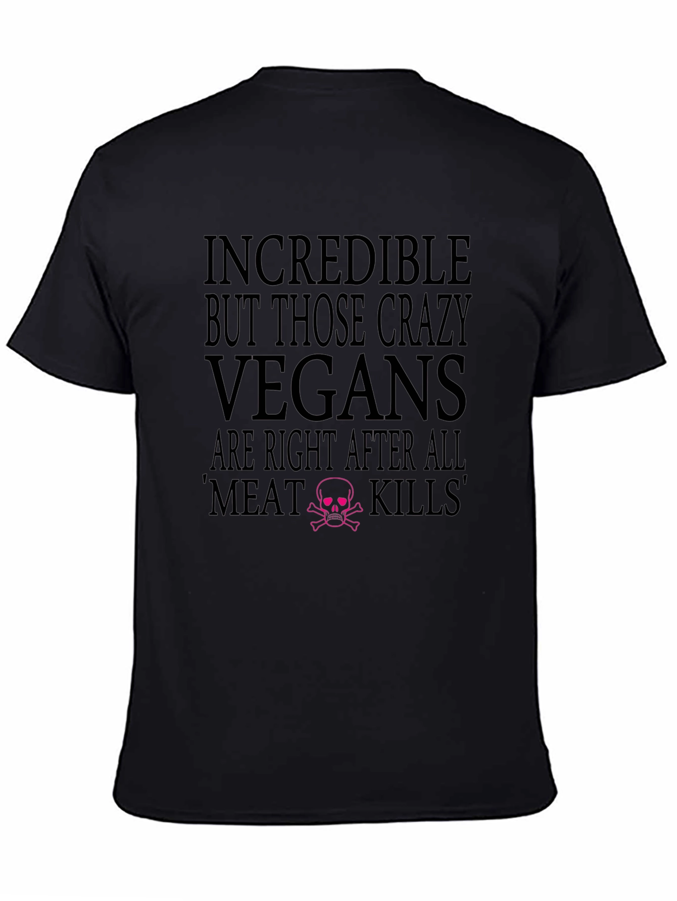 Vegan T-Shirt - Meat Kills -  Crew Neck Cotton Tee