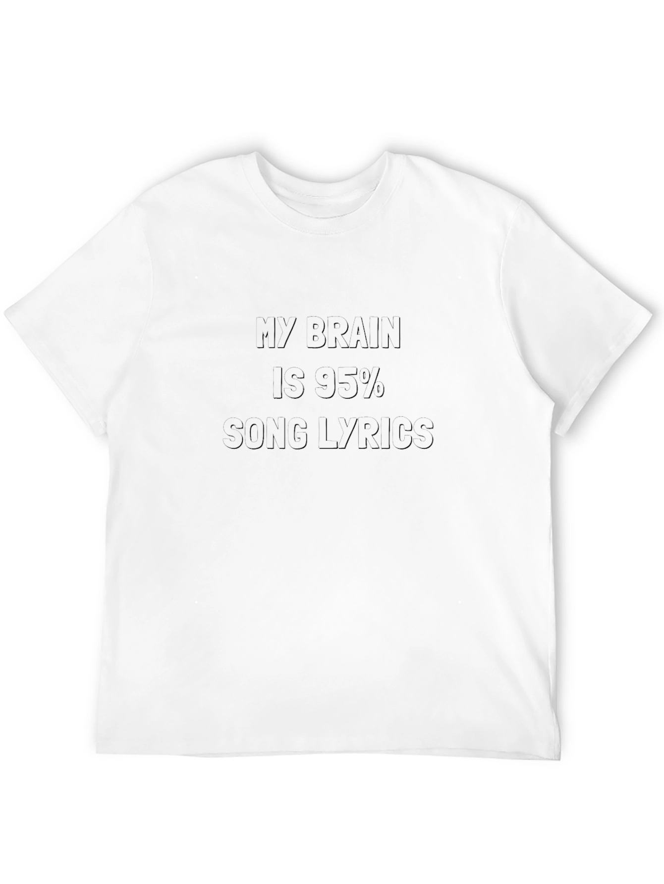 My Brain Is 95% Song Lyrics Black T-Shirt