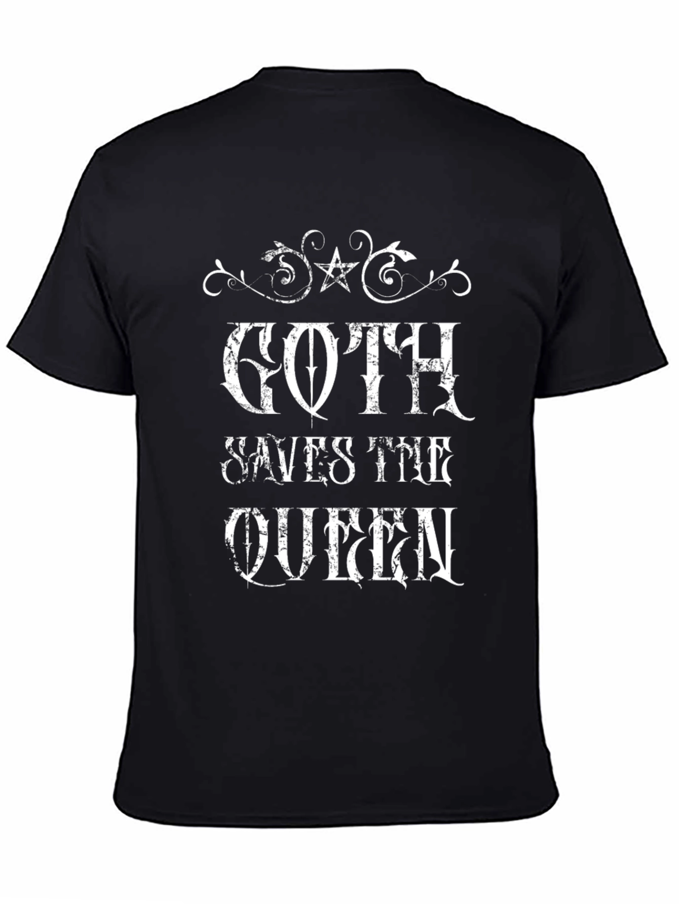Goth Saves the Queen Black Graphic Tee