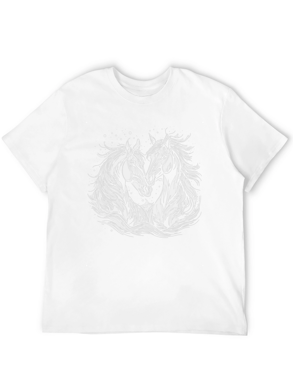 Dual Horse Graphic Black T-Shirt