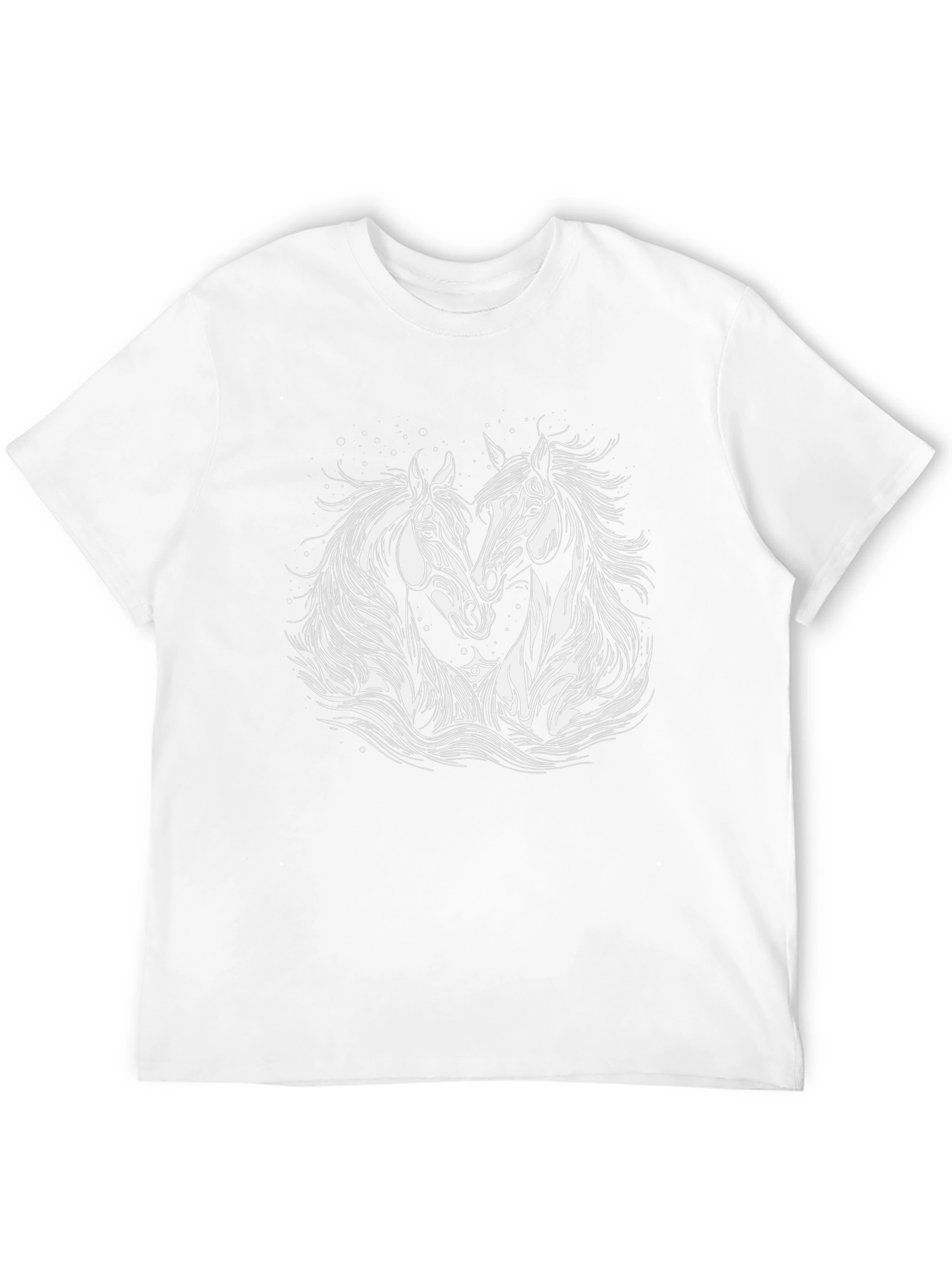 Dual Horse Graphic Black T-Shirt
