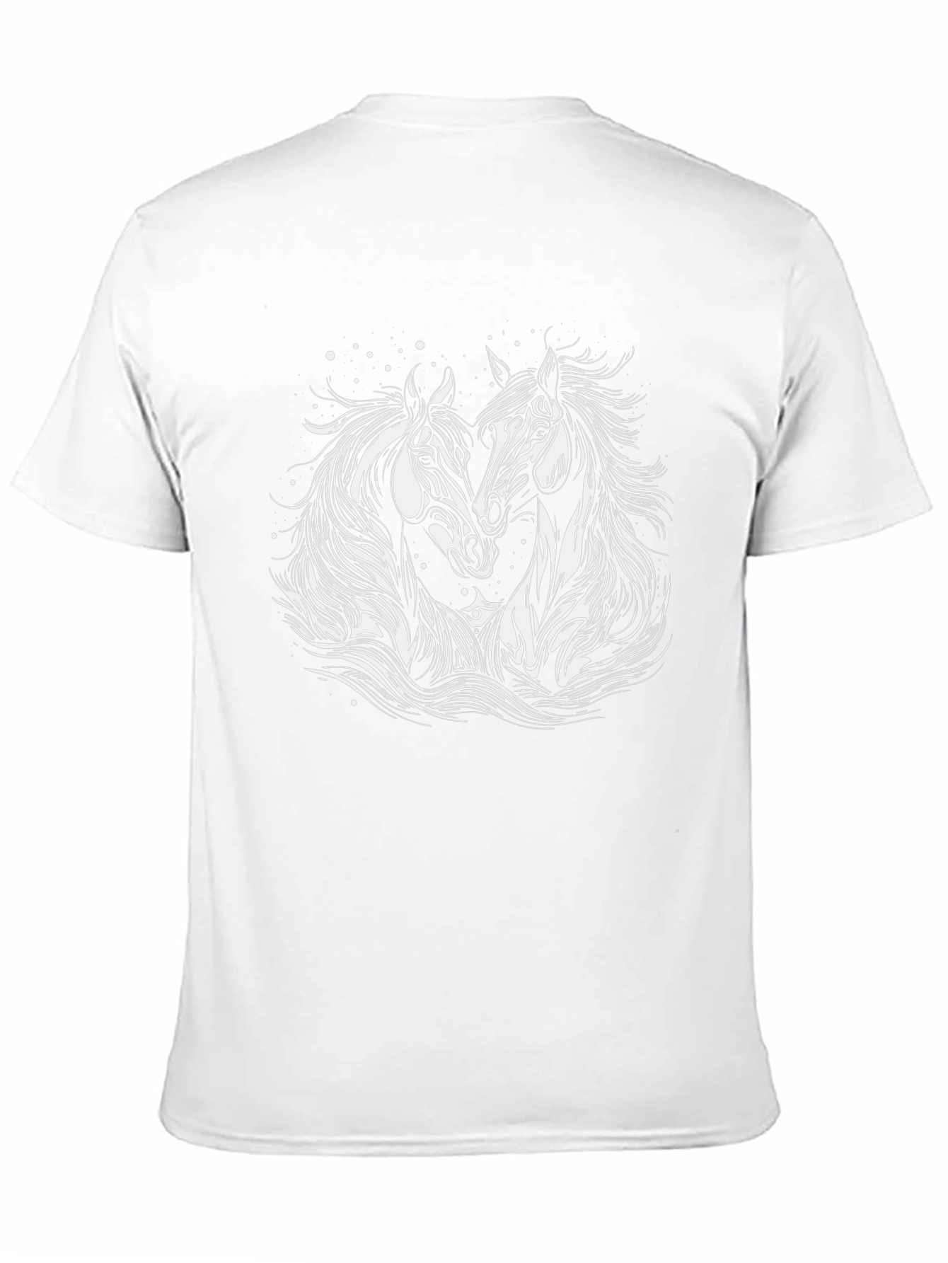 Dual Horse Graphic Black T-Shirt