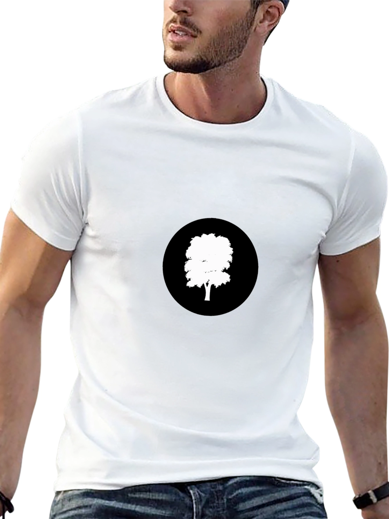 Black T-Shirt with Tree Graphic