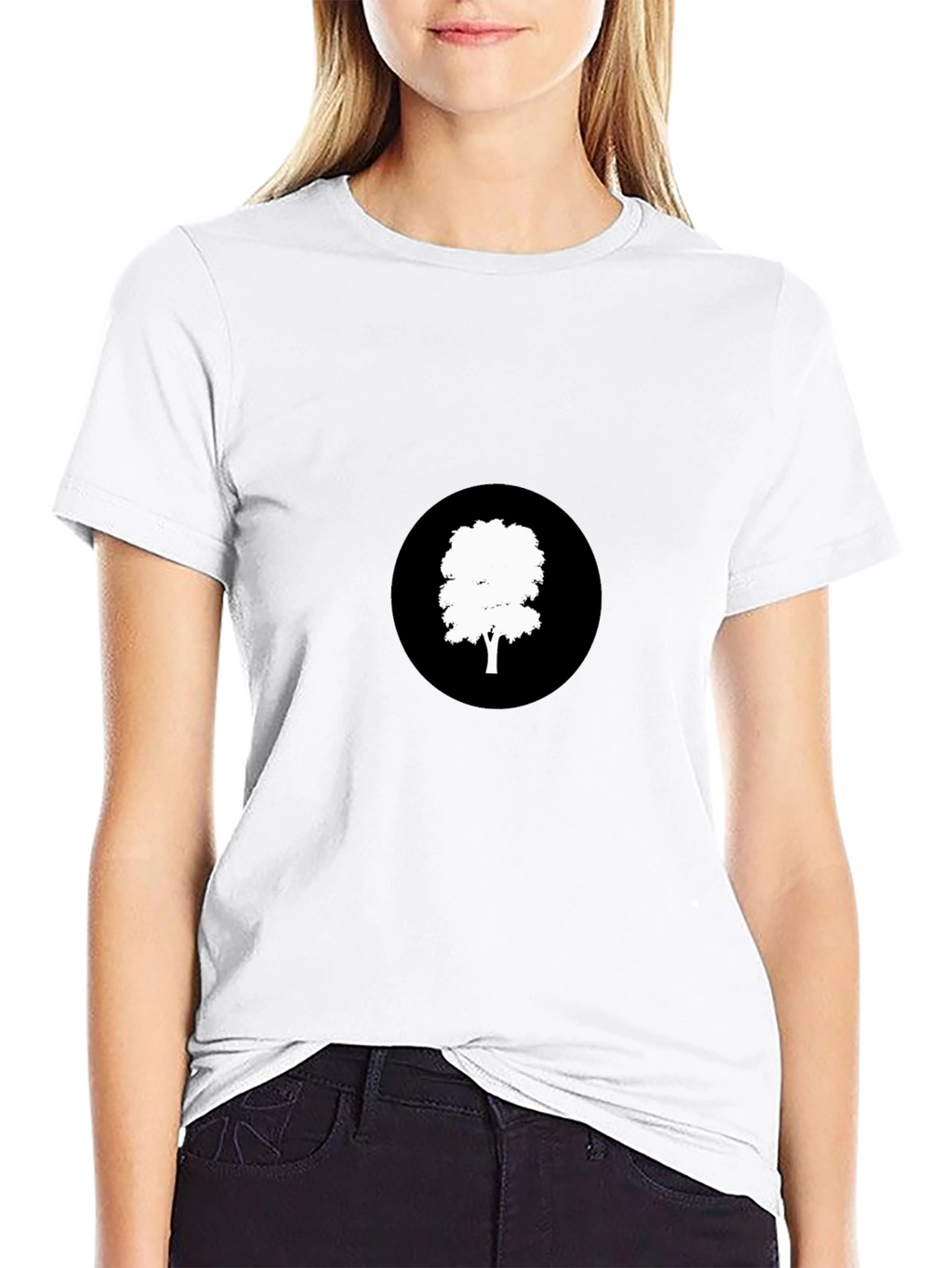 Black T-Shirt with Tree Graphic