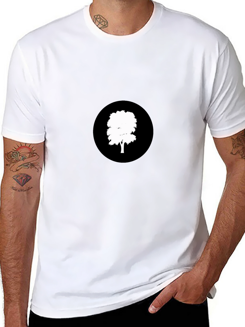 Black T-Shirt with Tree Graphic