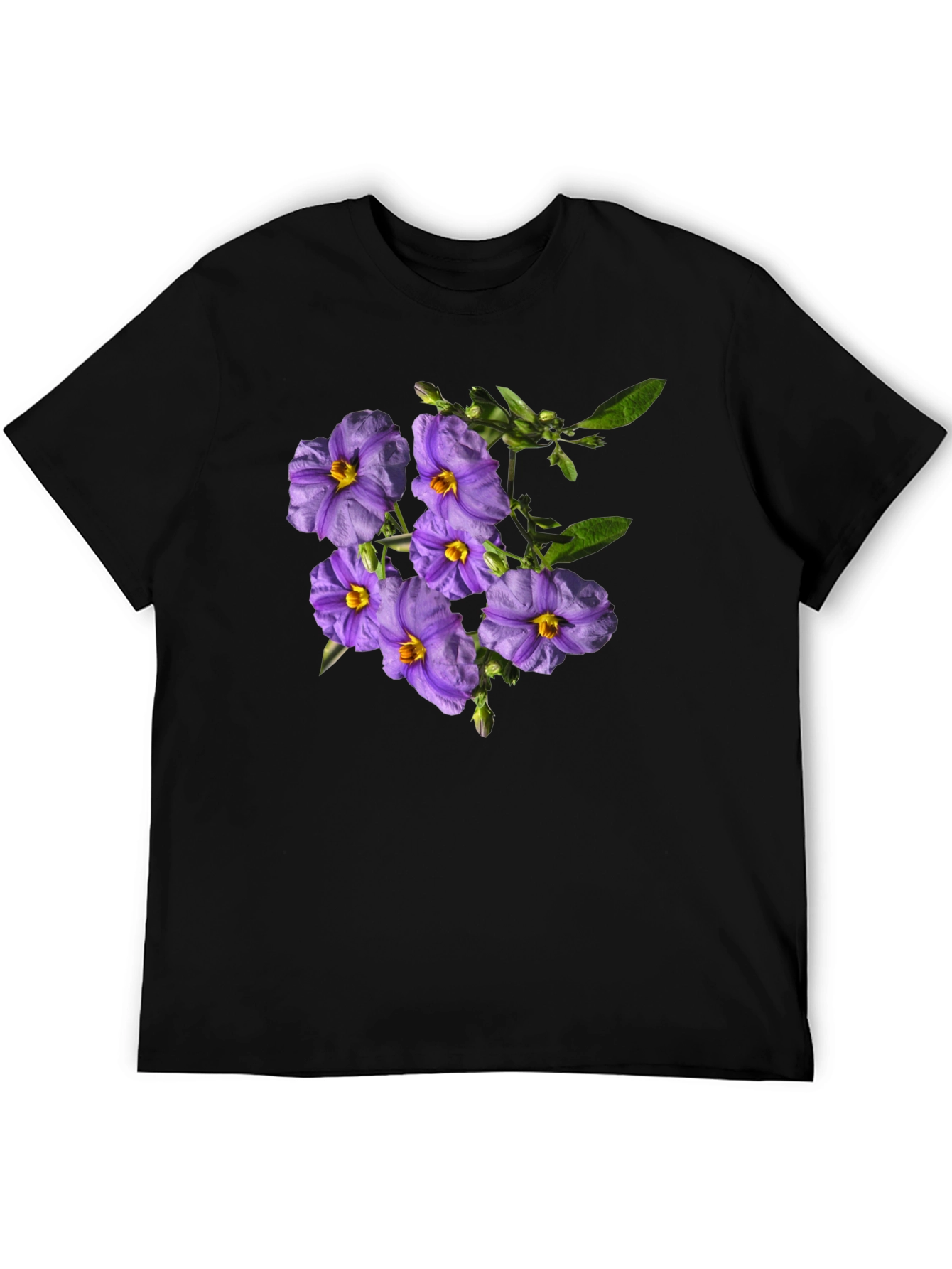 Floral Print Tee - Purple Flower Design