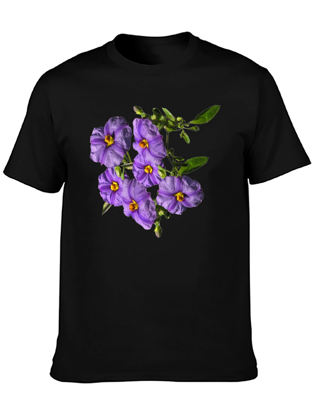 Floral Print Tee - Purple Flower Design