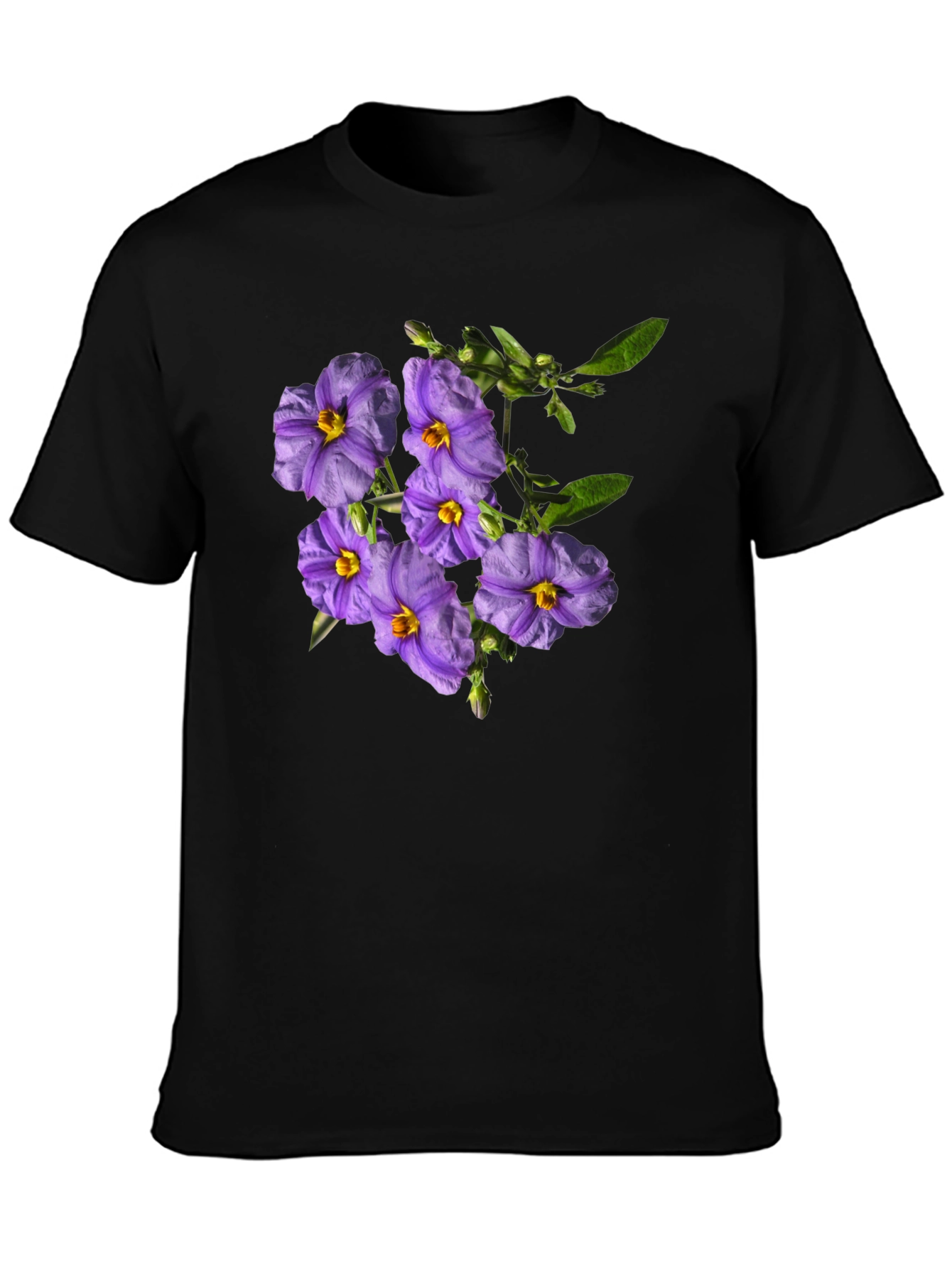 Floral Print Tee - Purple Flower Design
