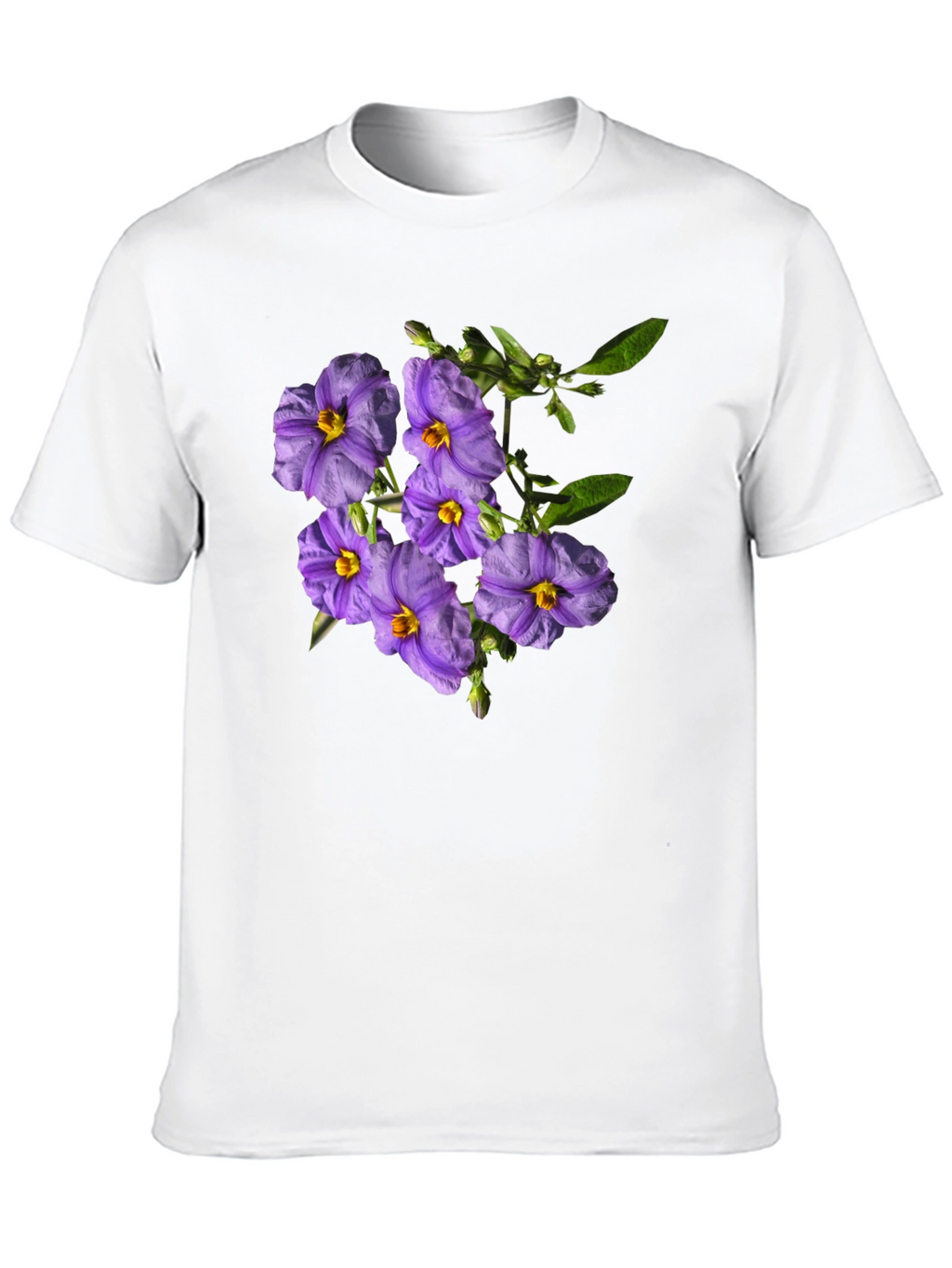 Floral Print Tee - Purple Flower Design