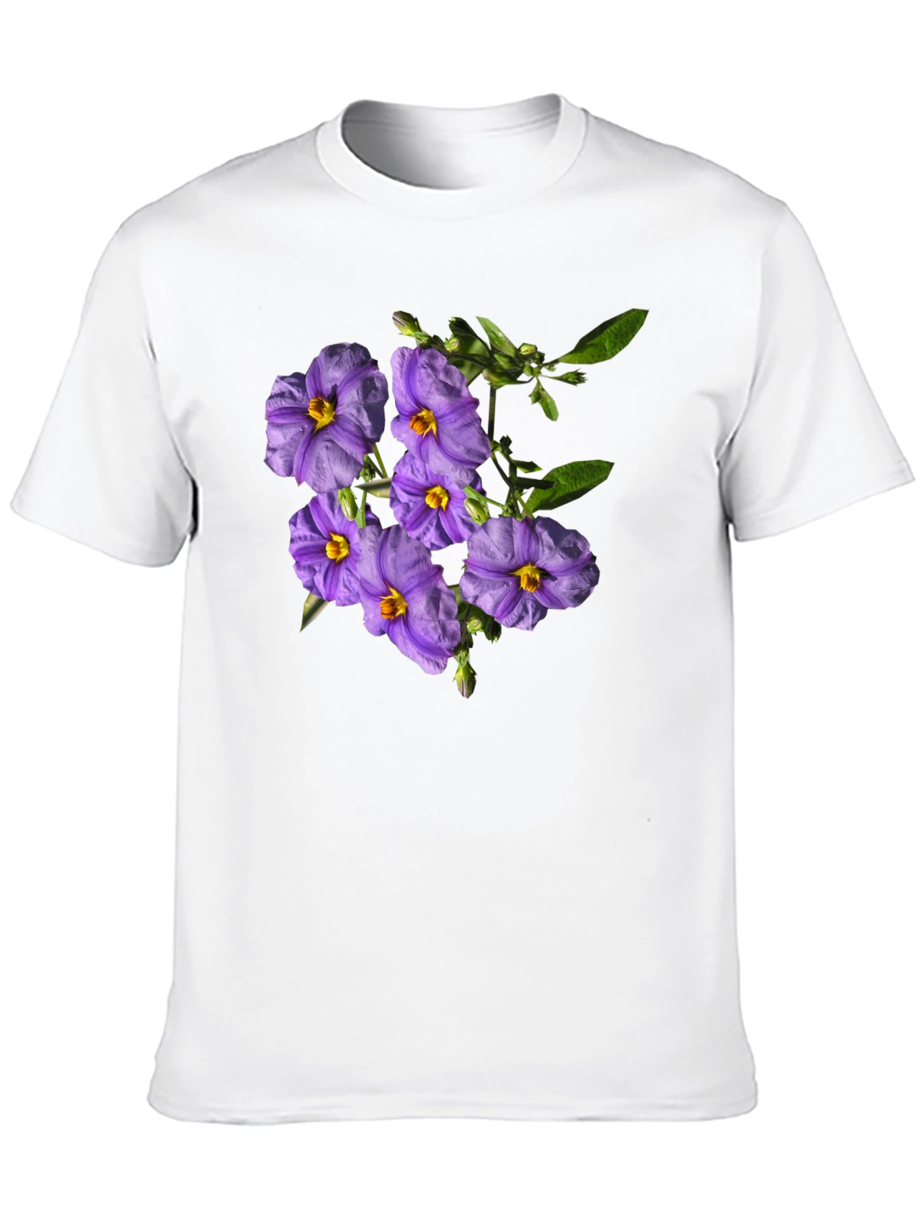 Floral Print Tee - Purple Flower Design