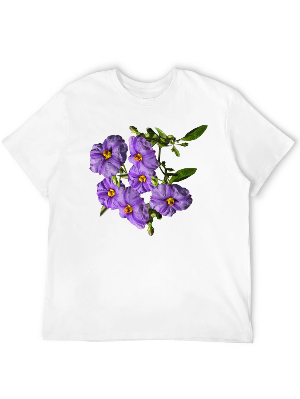 Floral Print Tee - Purple Flower Design