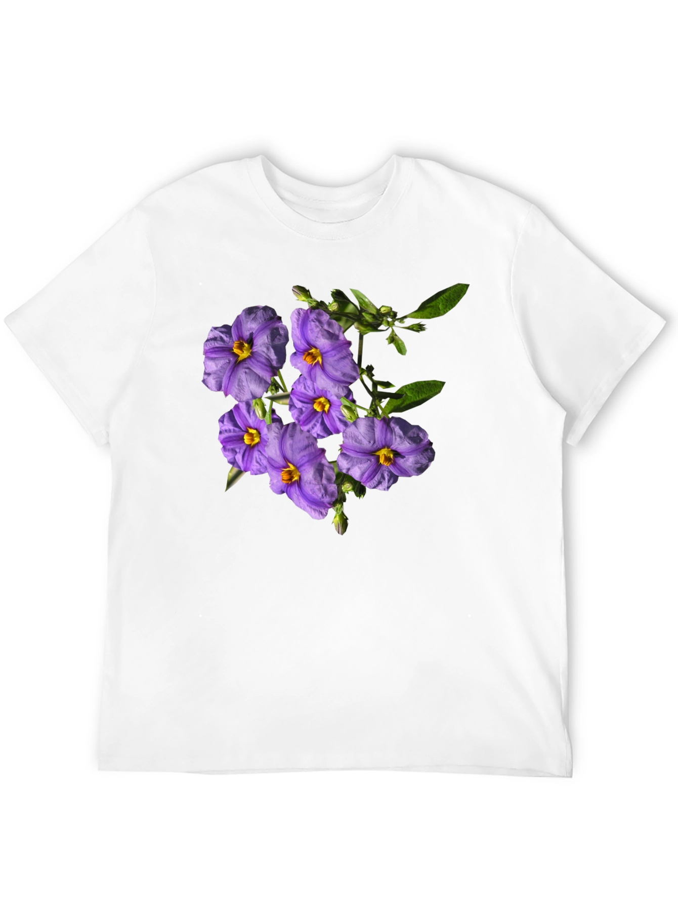 Floral Print Tee - Purple Flower Design